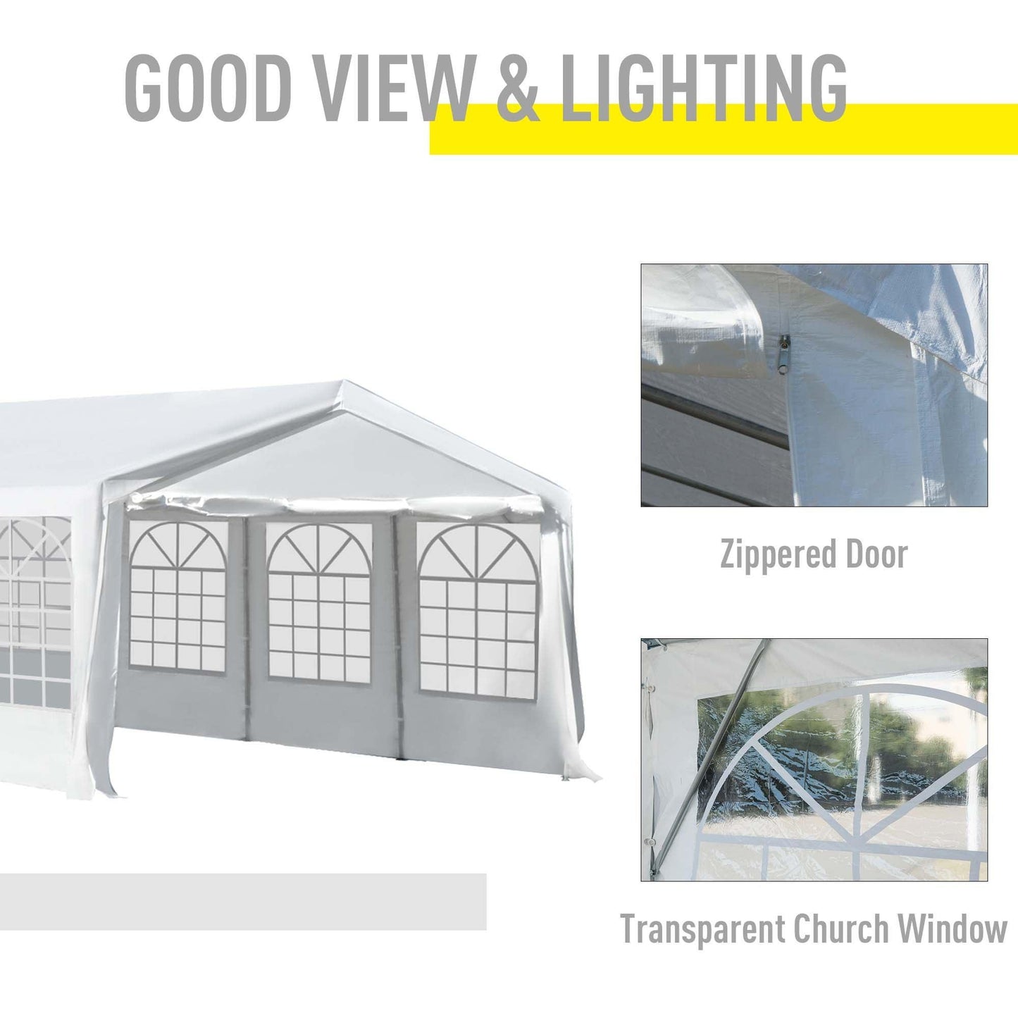 Outsunny 8m x 4m Heavy-Duty Steel Frame Garden Gazebo - ALL4U RETAILER LTD