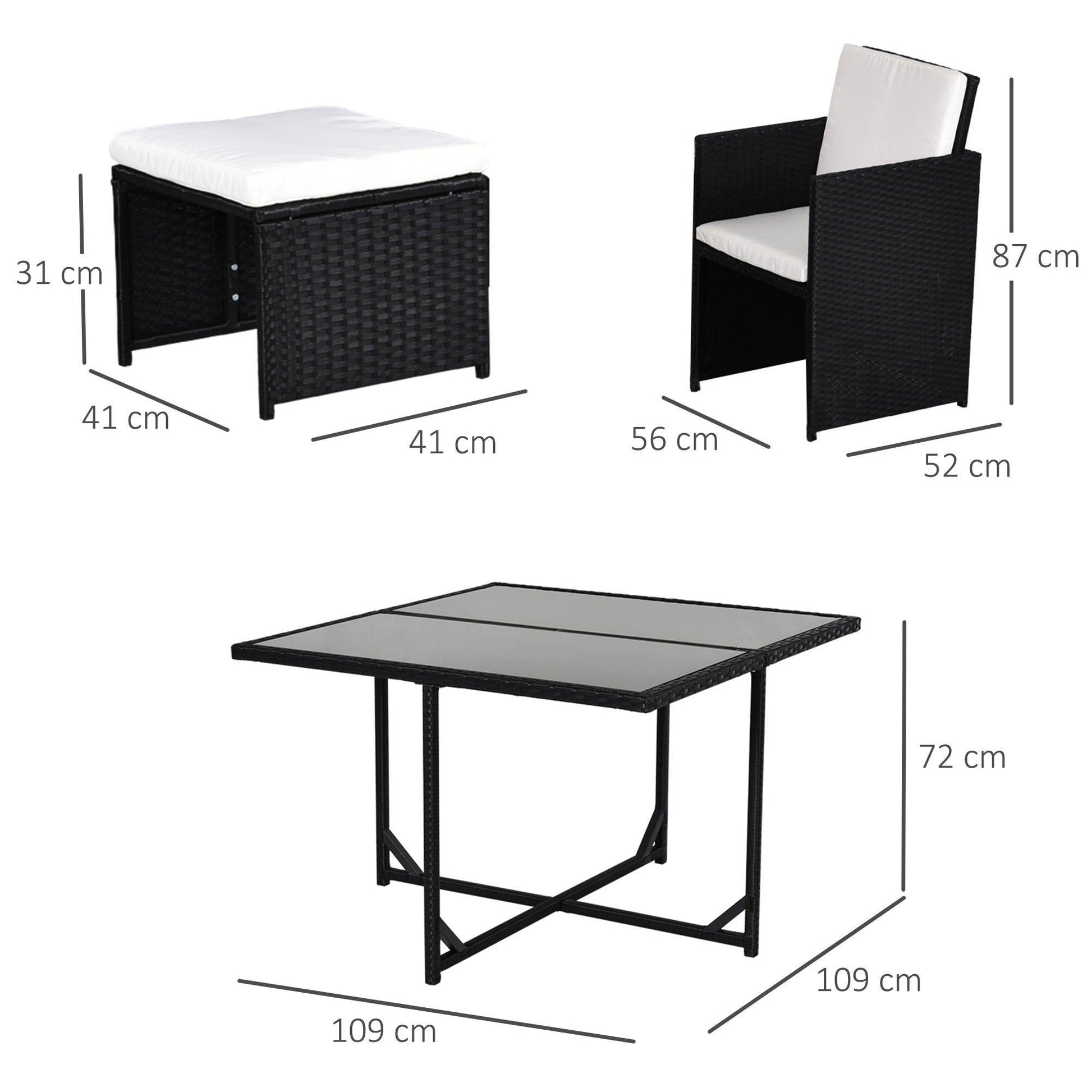 Outsunny 9PC Outdoor Patio Dining Set - Weave Wicker, 8 Seater - ALL4U RETAILER LTD