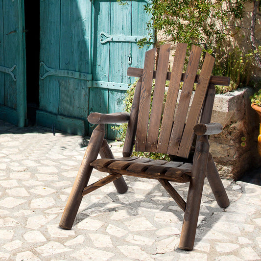 Outsunny Adirondack Chair: Ergonomic Wood Frame for Lounging - ALL4U RETAILER LTD