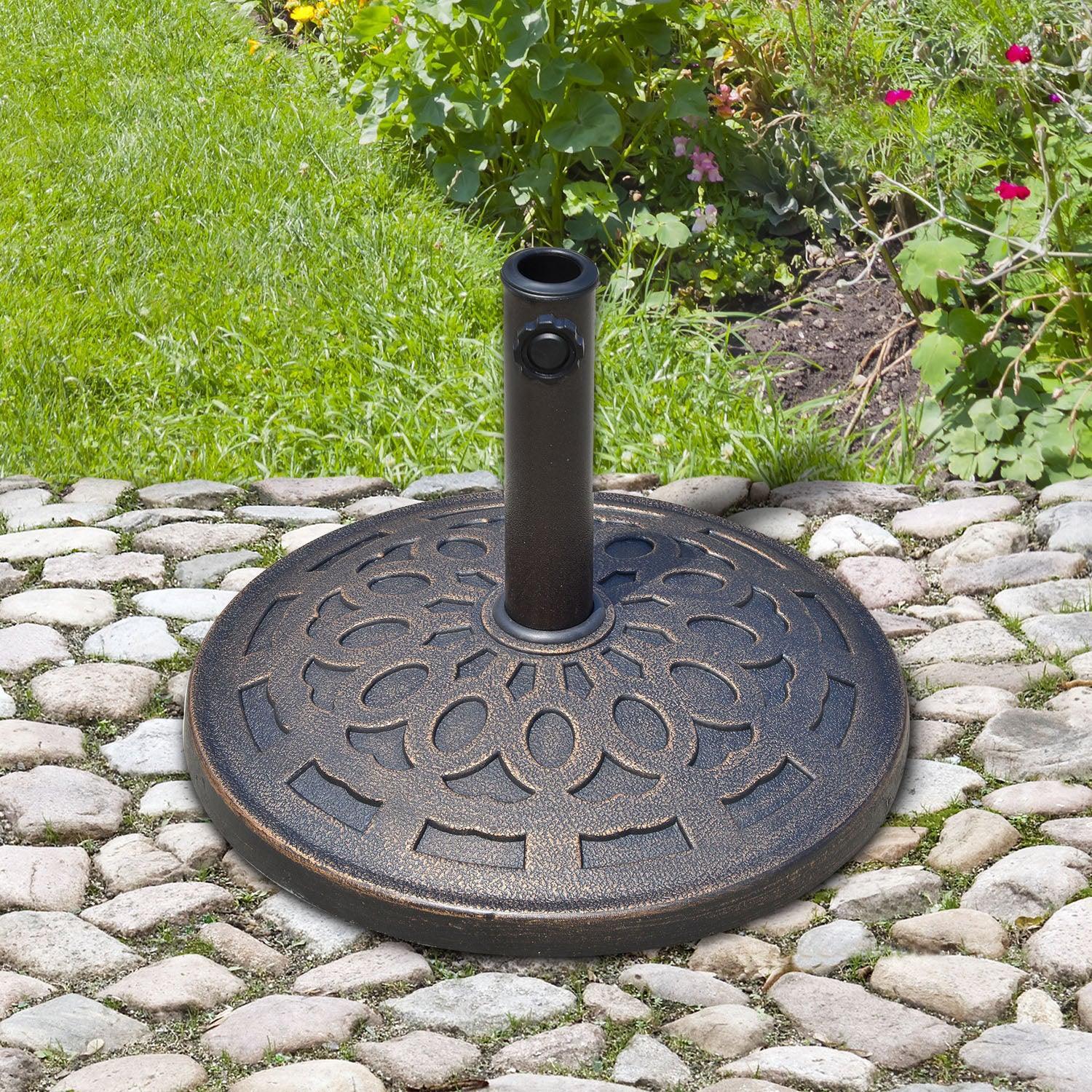 Outsunny Adjustable Bronze Parasol Base Stand - ALL4U RETAILER LTD