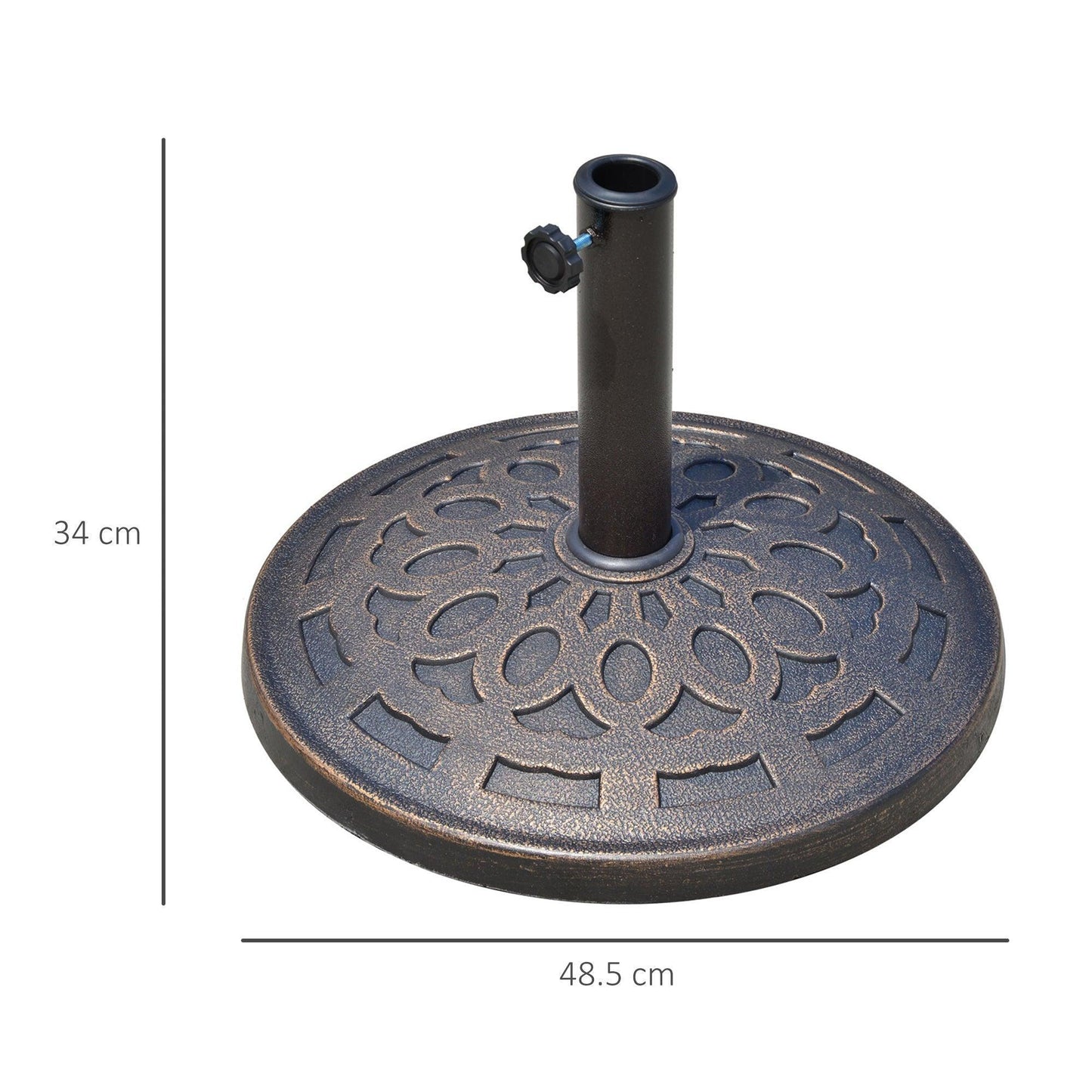 Outsunny Adjustable Bronze Parasol Base Stand - ALL4U RETAILER LTD