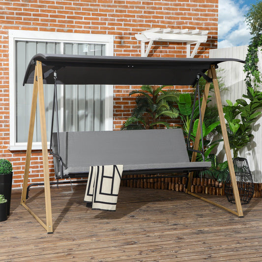 Outsunny Adjustable Canopy Swing Bench - Comfy & Durable - ALL4U RETAILER LTD