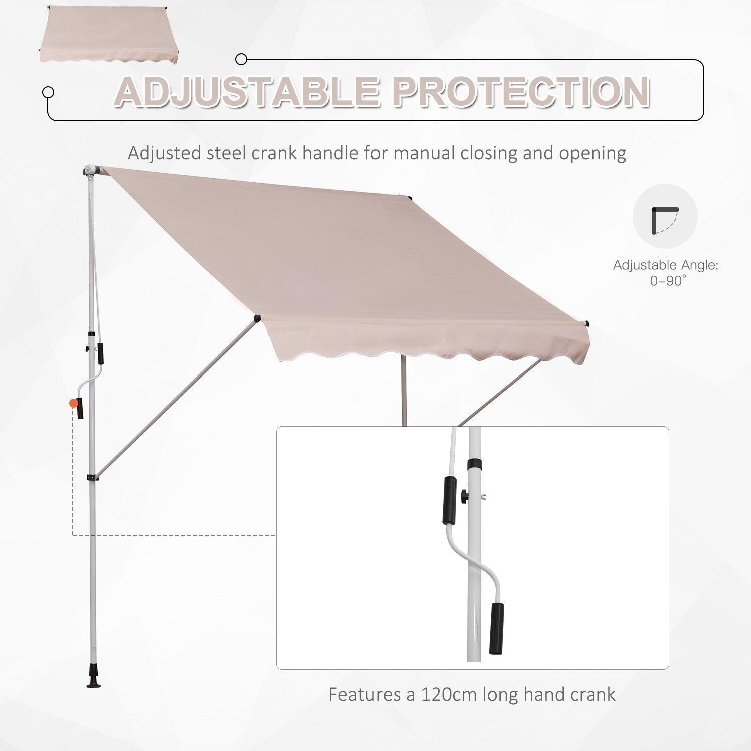 Outsunny Adjustable Garden Patio Awning in Beige - ALL4U RETAILER LTD