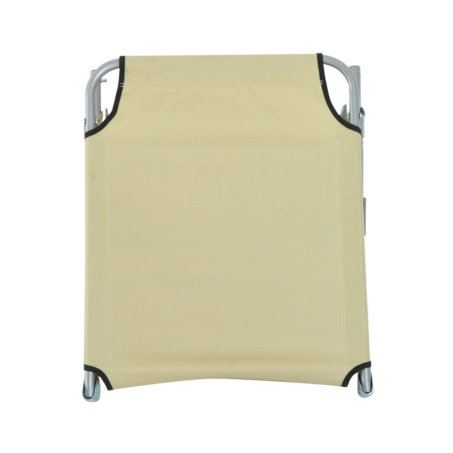 Outsunny Adjustable Lounger, Beige Oxford Cloth - ALL4U RETAILER LTD