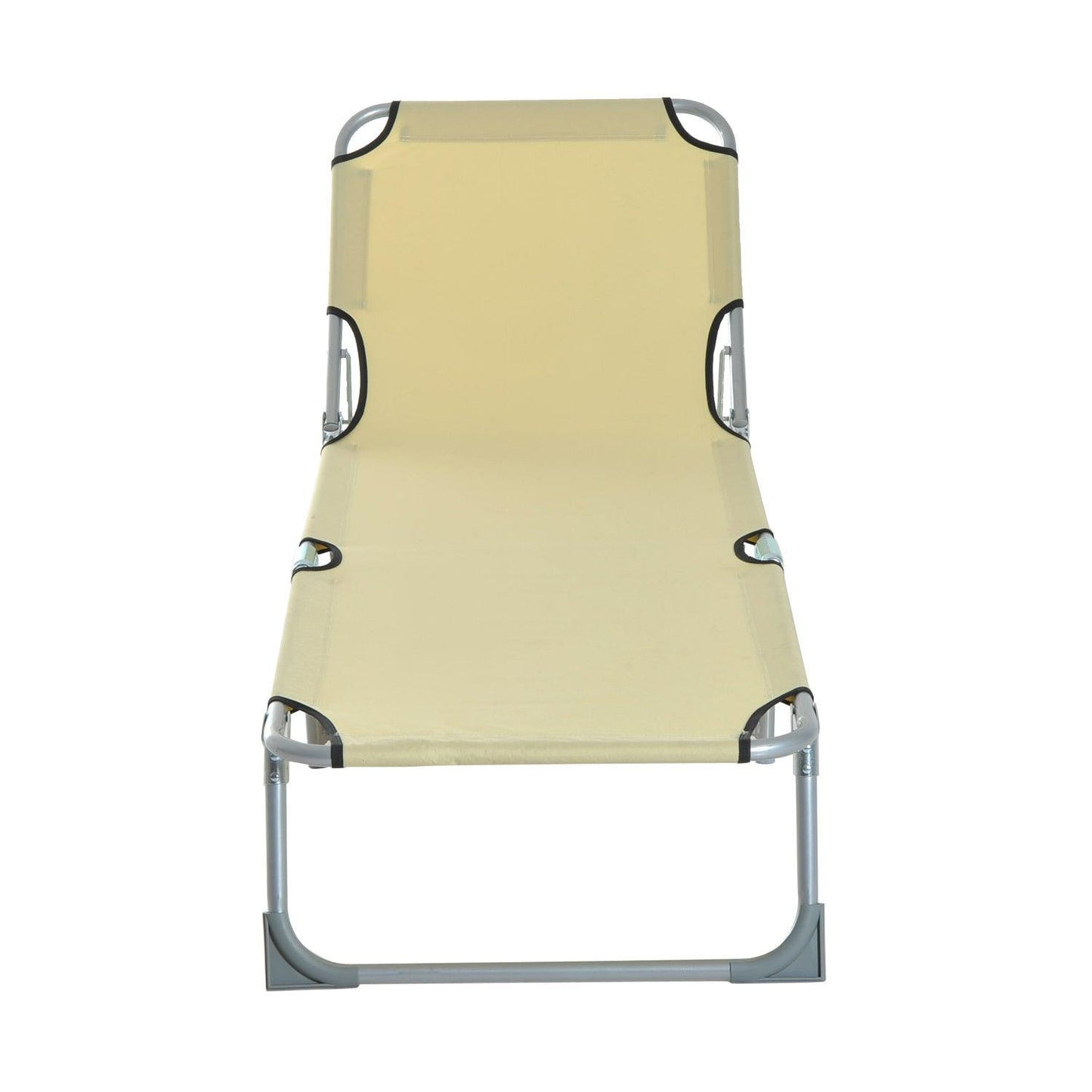 Outsunny Adjustable Lounger, Beige Oxford Cloth - ALL4U RETAILER LTD