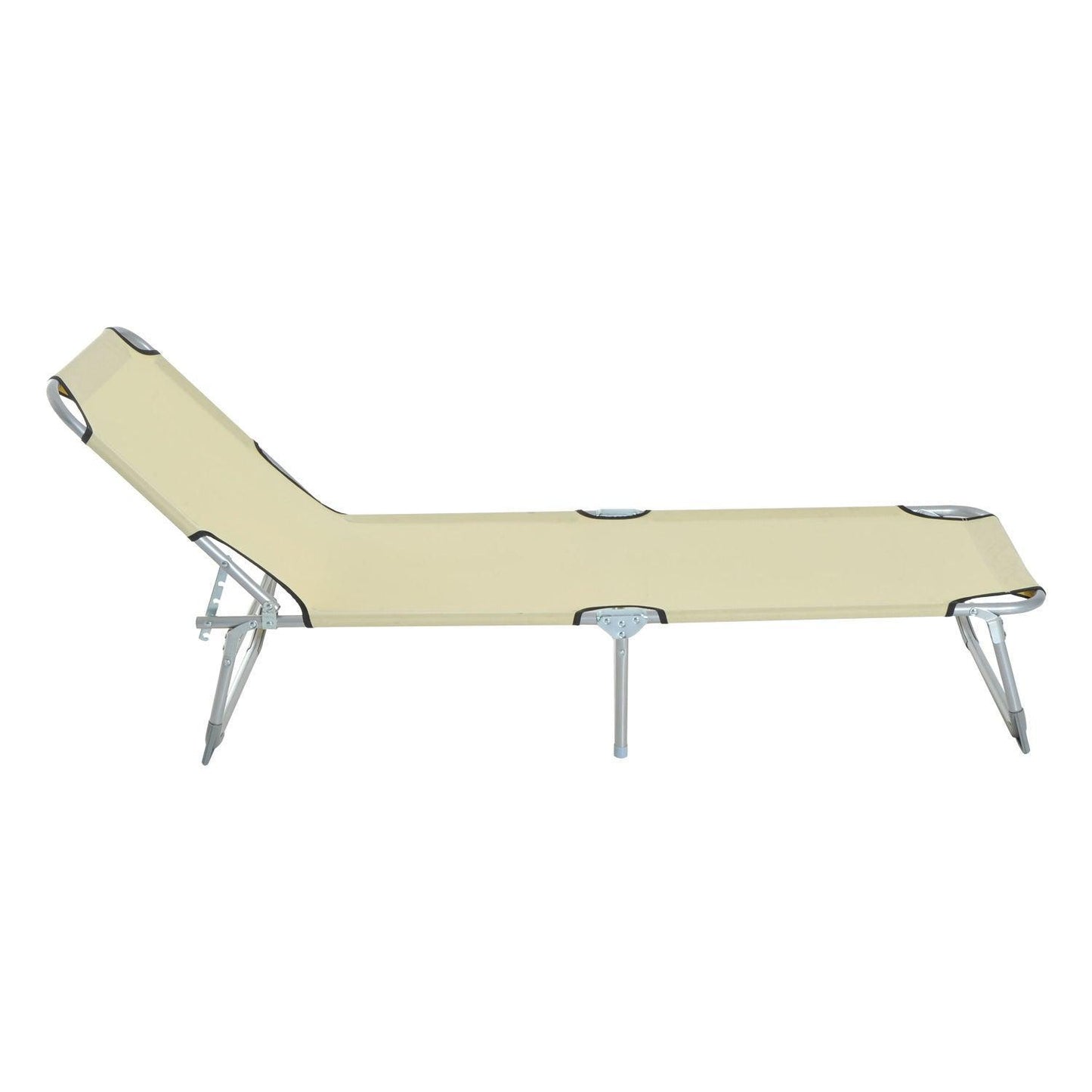 Outsunny Adjustable Lounger, Beige Oxford Cloth - ALL4U RETAILER LTD