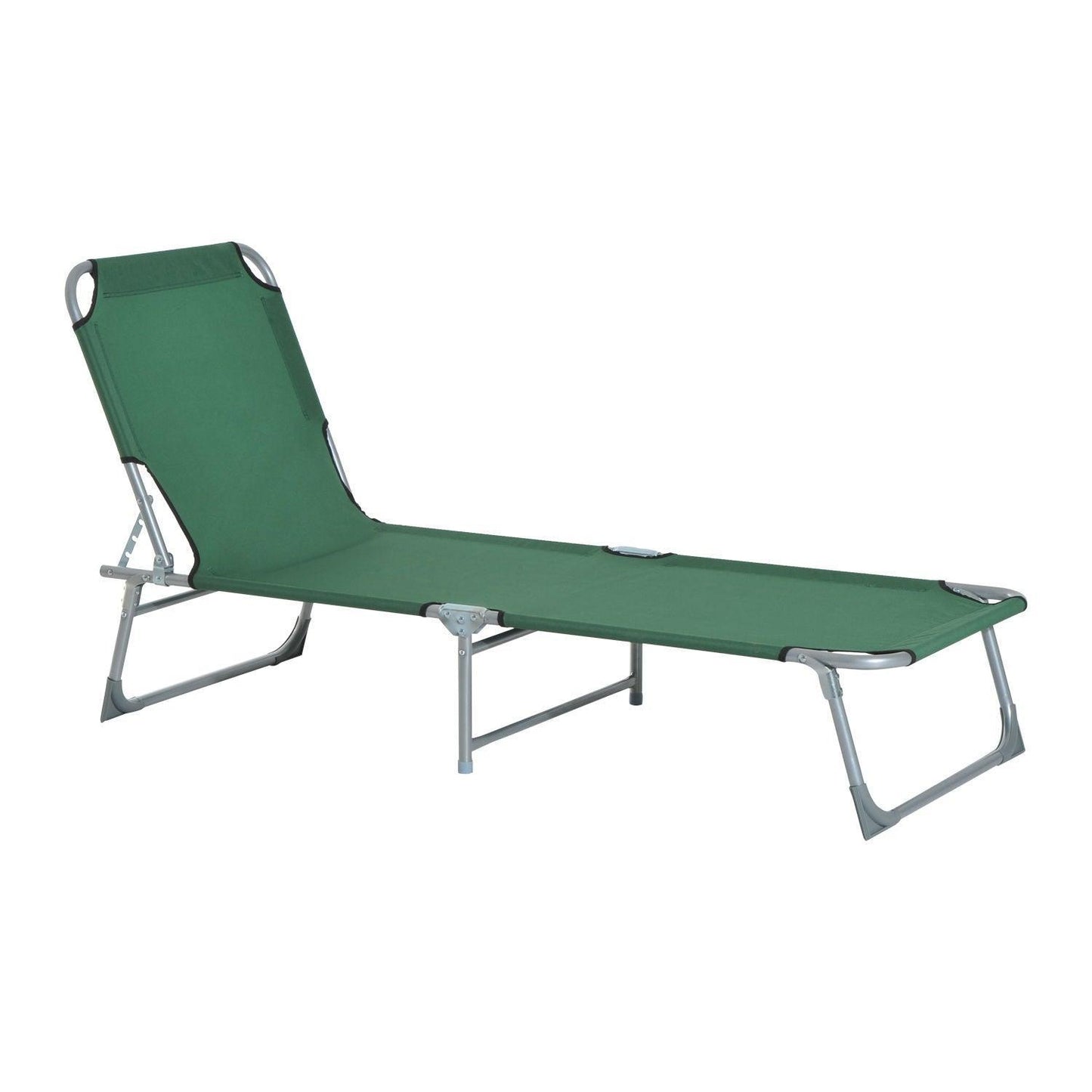 Outsunny Adjustable Lounger: Green Oxford - ALL4U RETAILER LTD