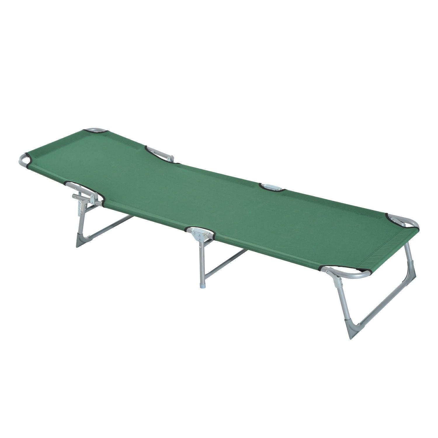 Outsunny Adjustable Lounger: Green Oxford - ALL4U RETAILER LTD