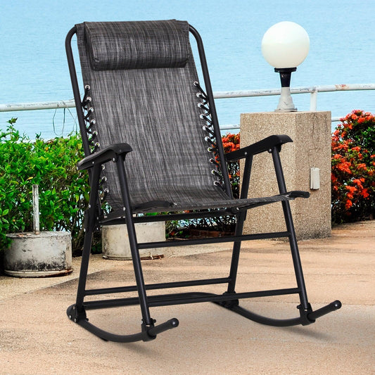 Outsunny Adjustable Rocker - Grey - ALL4U RETAILER LTD