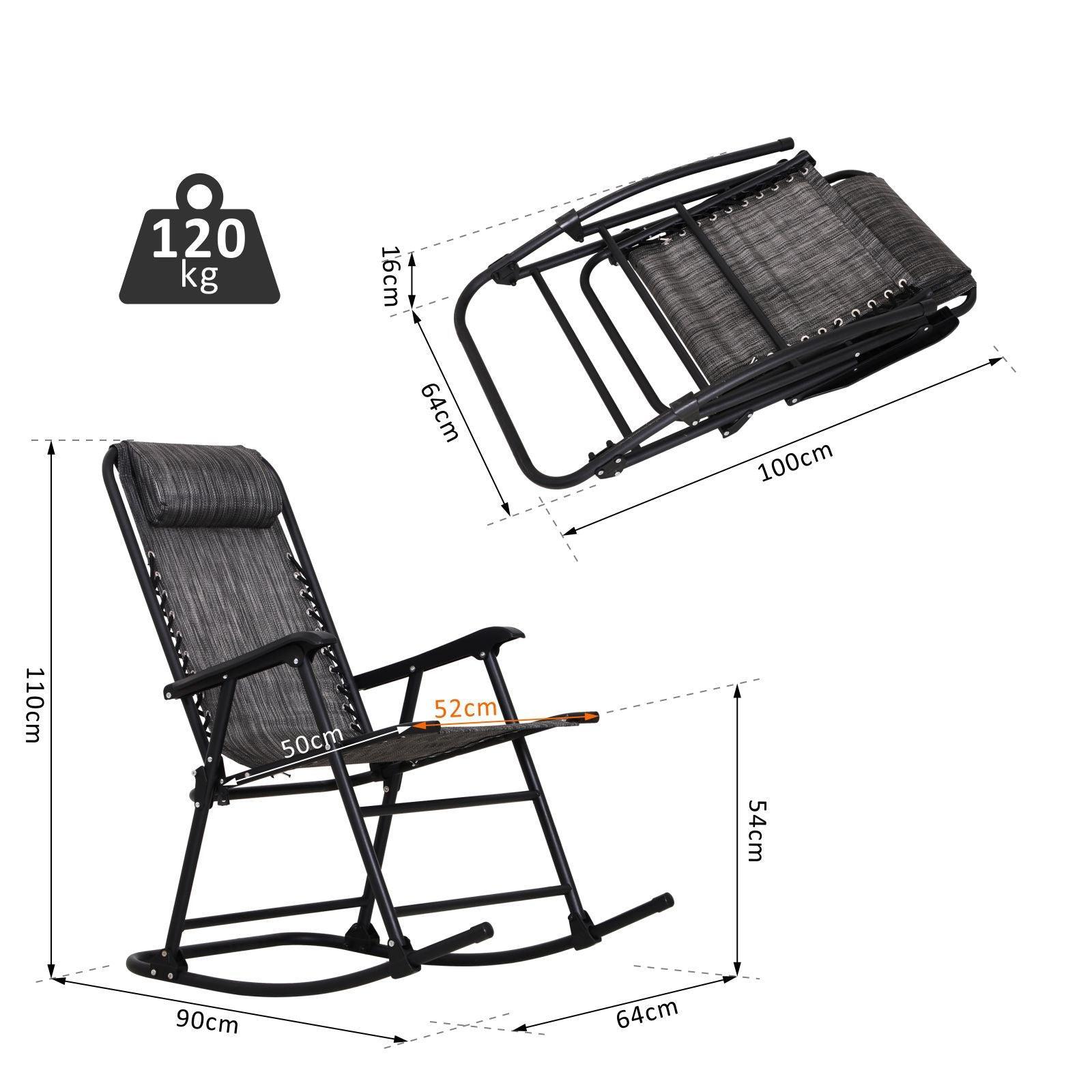 Outsunny Adjustable Rocker - Grey - ALL4U RETAILER LTD