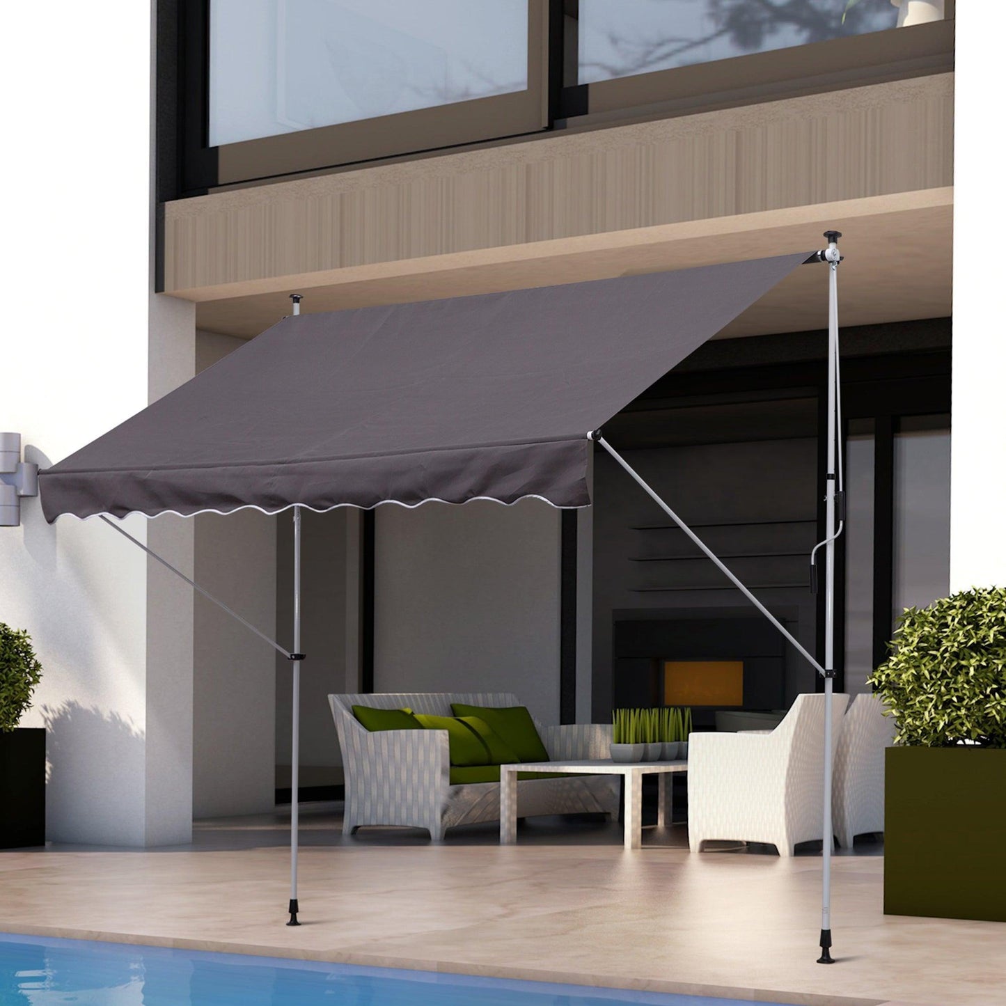 Outsunny Adjustable Shade Retreat - Outdoor Shelter (Grey) - ALL4U RETAILER LTD