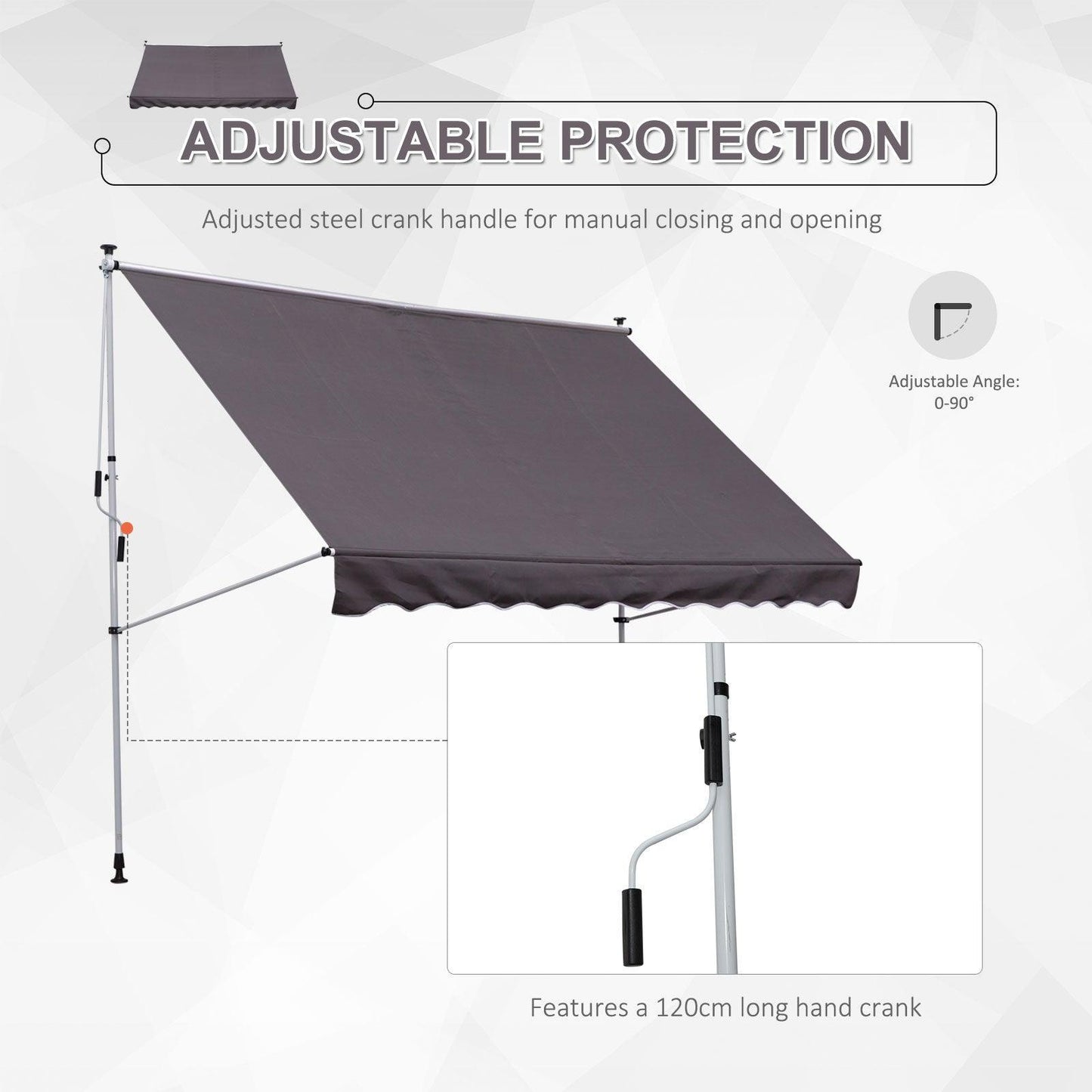 Outsunny Adjustable Shade Retreat - Outdoor Shelter (Grey) - ALL4U RETAILER LTD