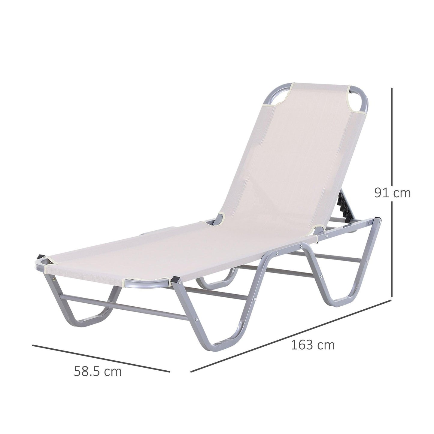 Outsunny Adjustable Sun Lounger Recliner for Pool or Sun Bathing - ALL4U RETAILER LTD