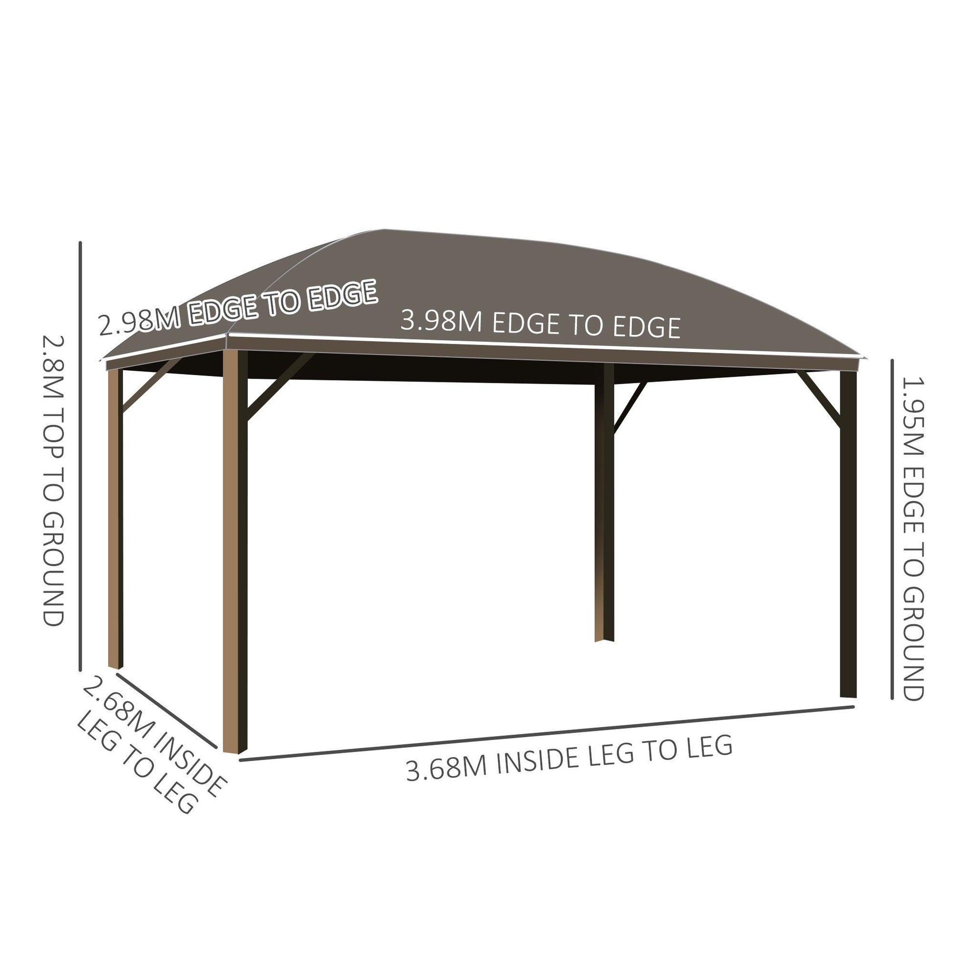 Outsunny Aluminium Gazebo Canopy with Side Walls - Dark Grey - ALL4U RETAILER LTD