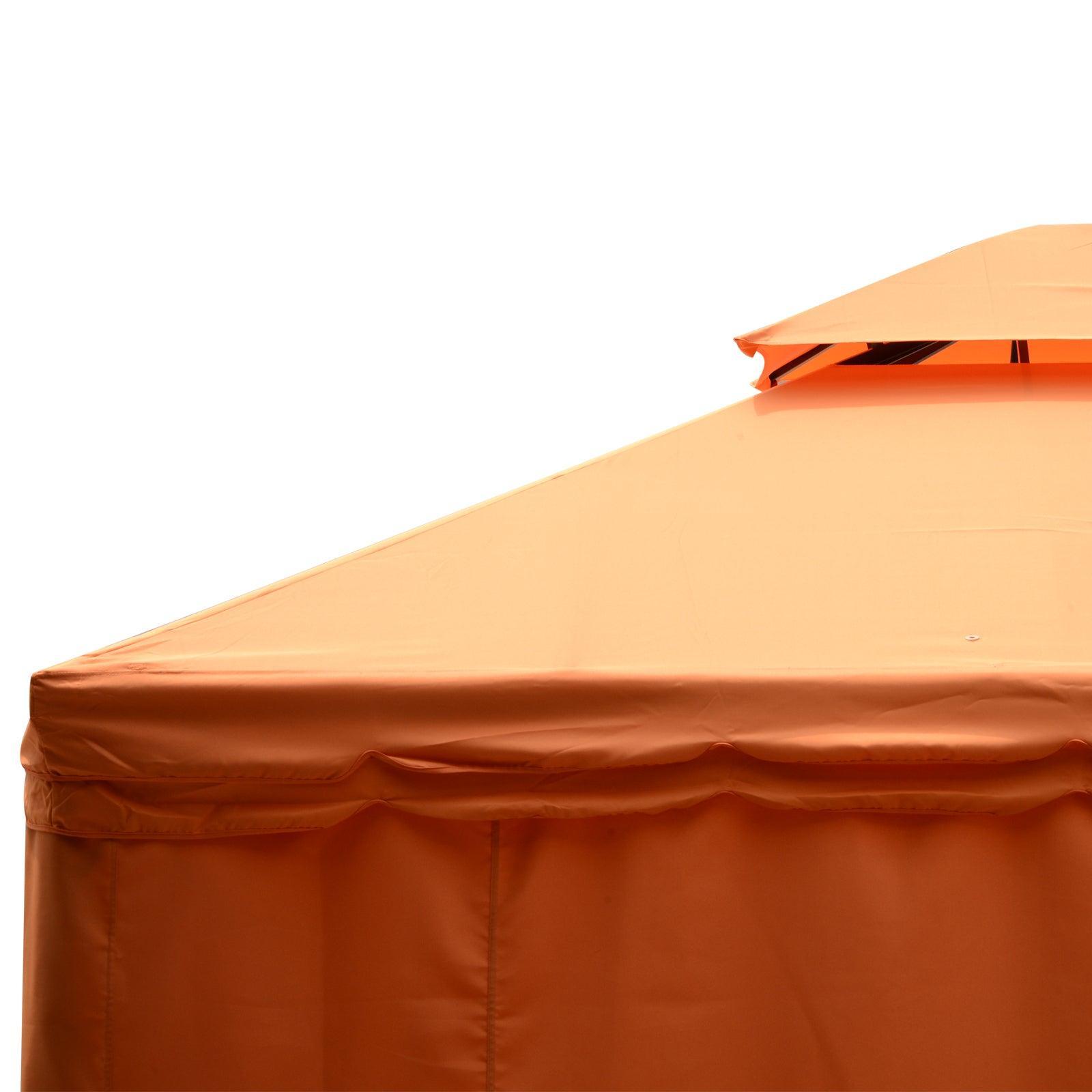 Outsunny Aluminium Gazebo Pavilion Tent - Orange - ALL4U RETAILER LTD