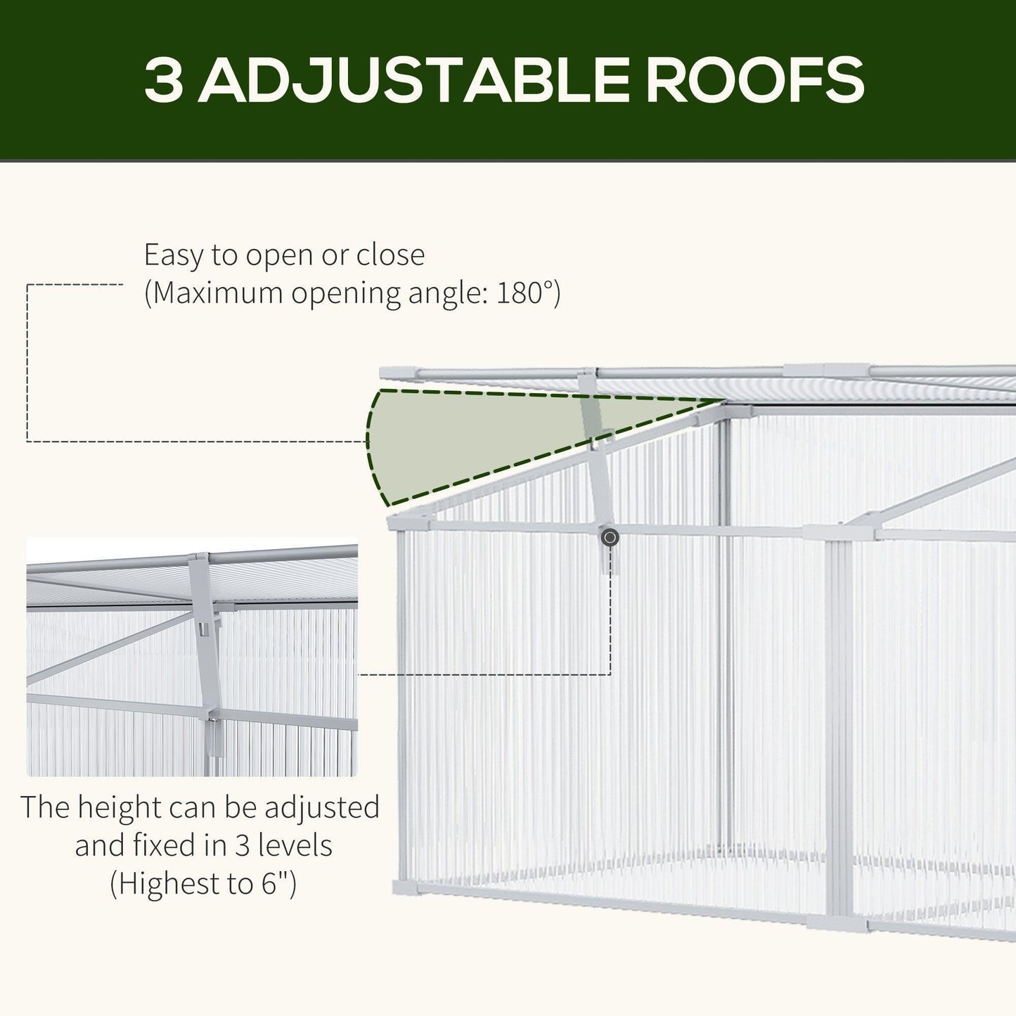 Outsunny Aluminium Greenhouse Grow House 180x51x51 cm for Plants - ALL4U RETAILER LTD