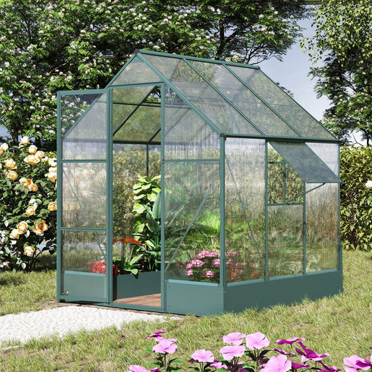 Outsunny Aluminium Greenhouse with Polycarbonate - 6x6ft - ALL4U RETAILER LTD
