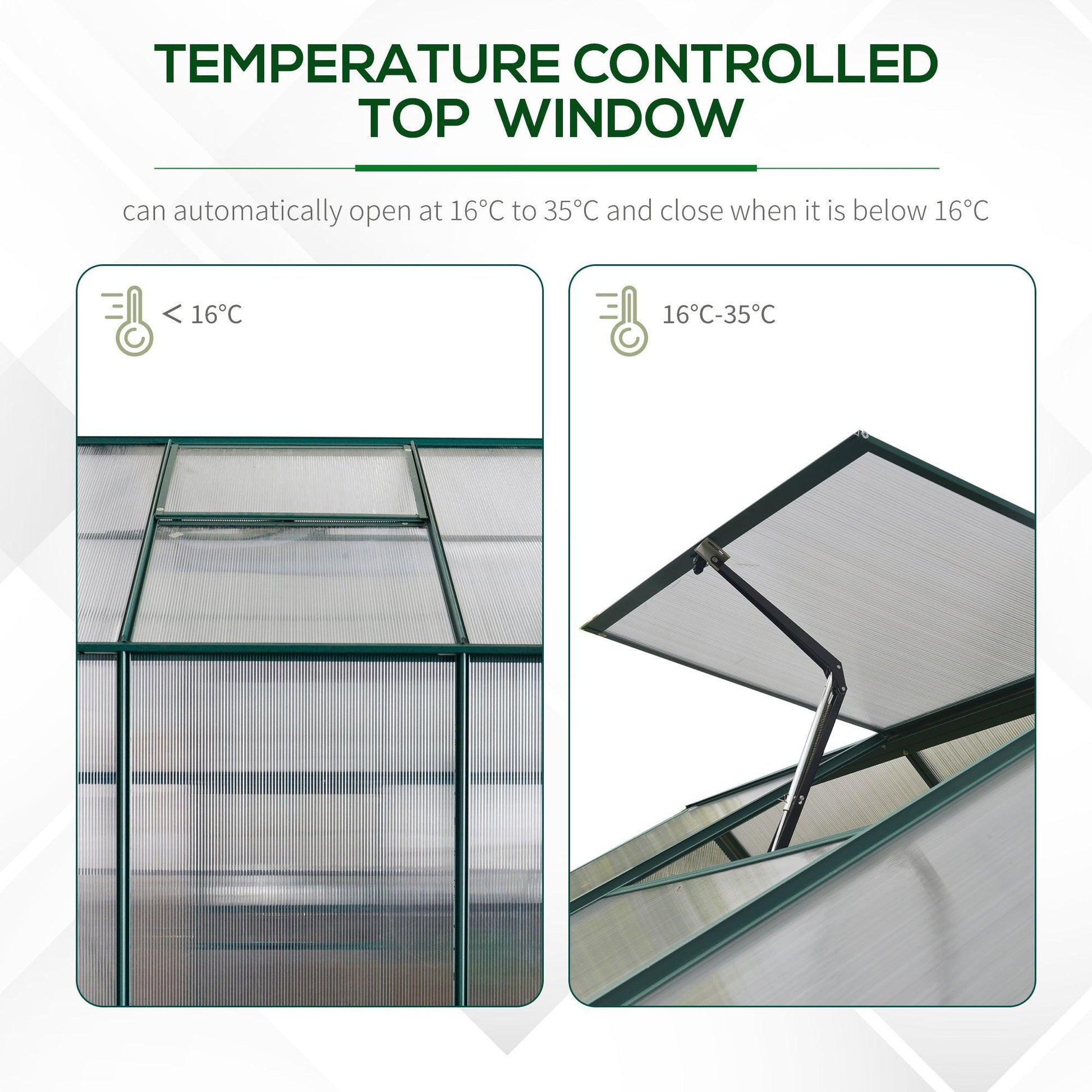 Outsunny Aluminium Greenhouse with Polycarbonate - 6x6ft - ALL4U RETAILER LTD