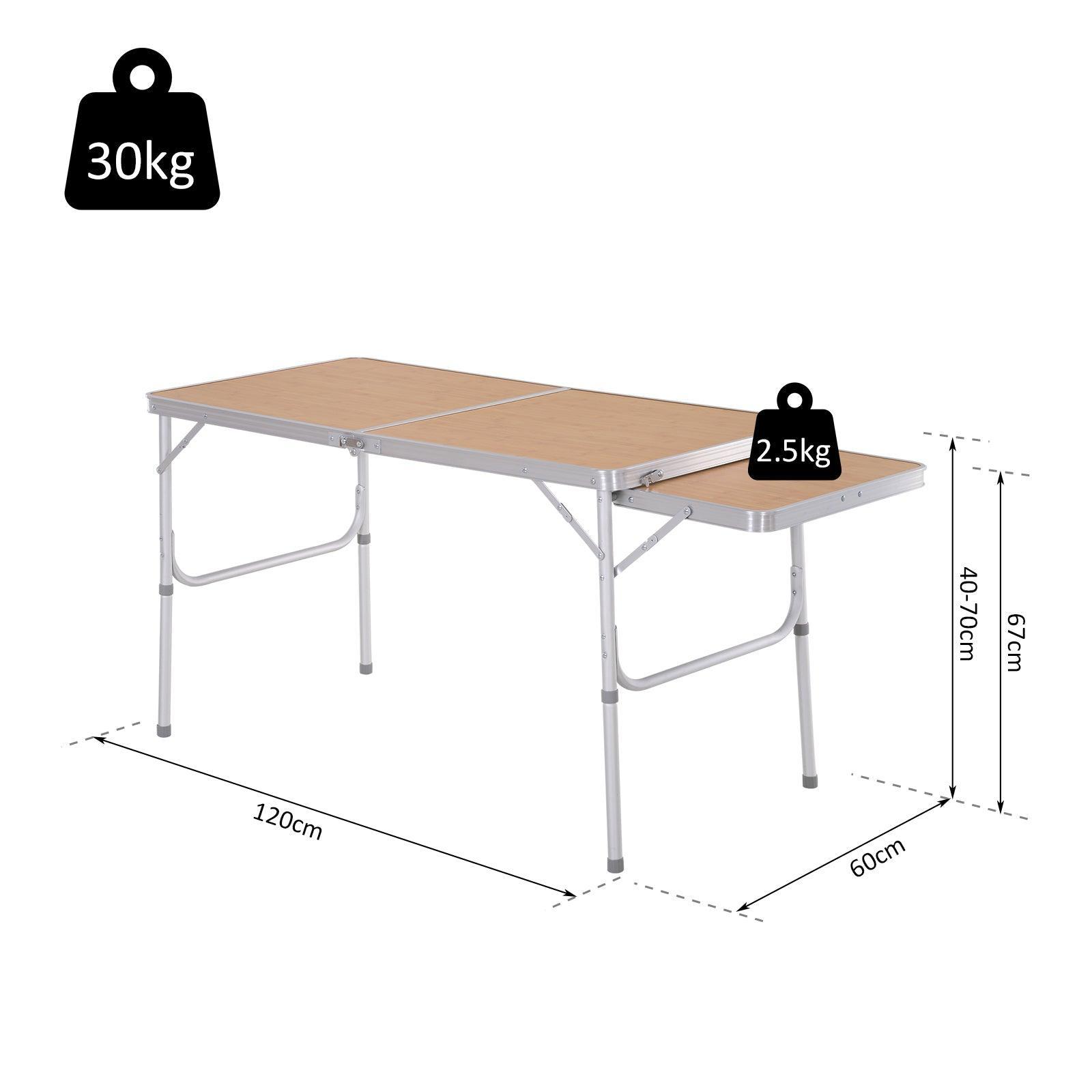 Outsunny Aluminium MDF Top 4ft Folding Outdoor Table - ALL4U RETAILER LTD