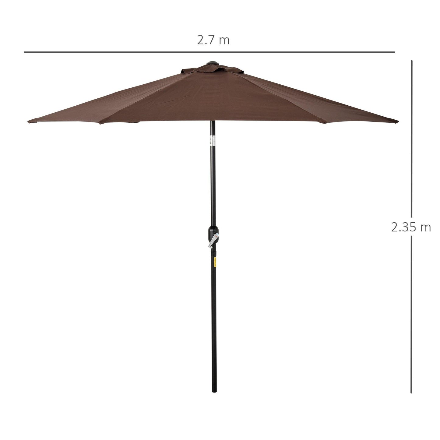 Outsunny Aluminium Patio Umbrella - Easy Tilt & Crank - ALL4U RETAILER LTD