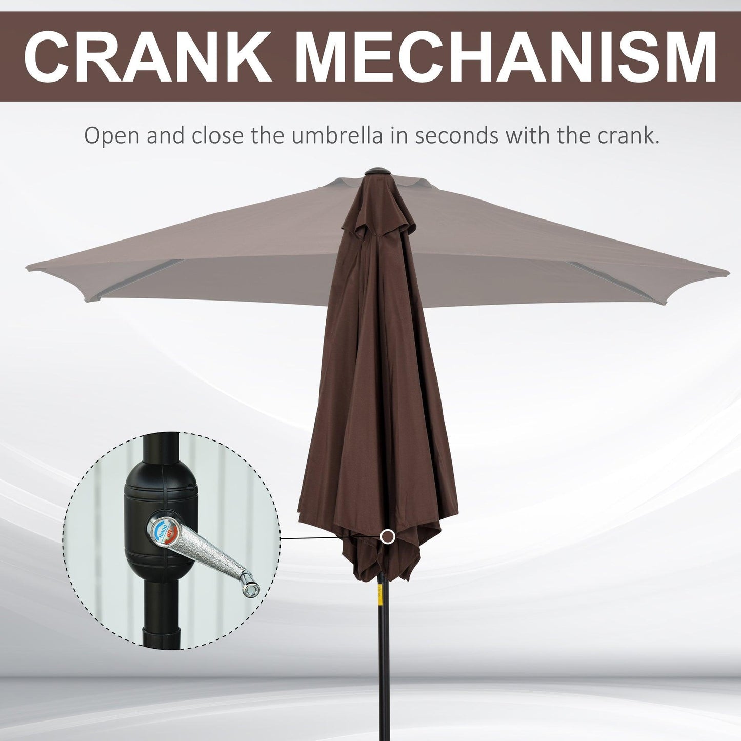 Outsunny Aluminium Patio Umbrella - Easy Tilt & Crank - ALL4U RETAILER LTD