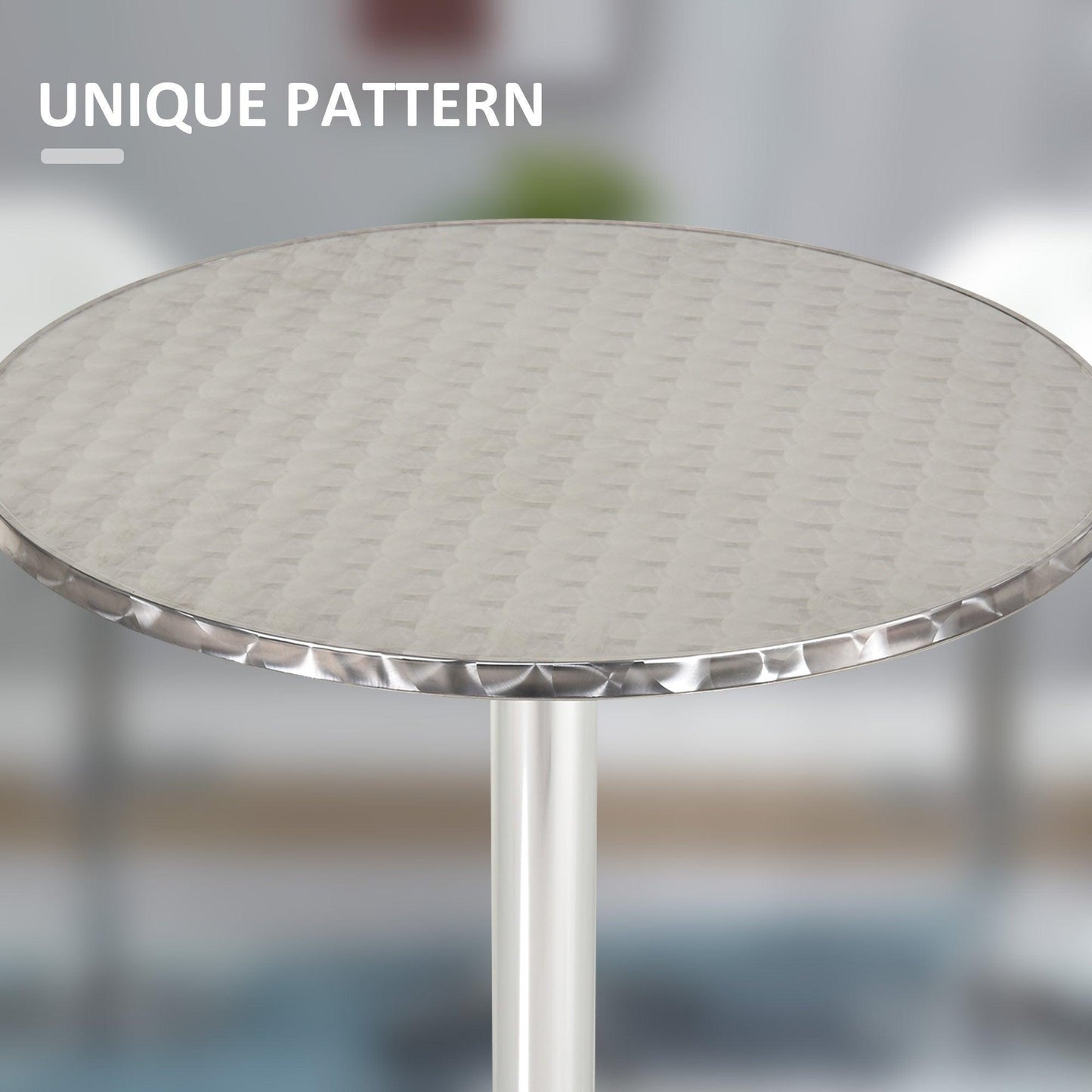 Outsunny Aluminum Bistro Table - Adjustable Heights: 70cm/110cm - ALL4U RETAILER LTD