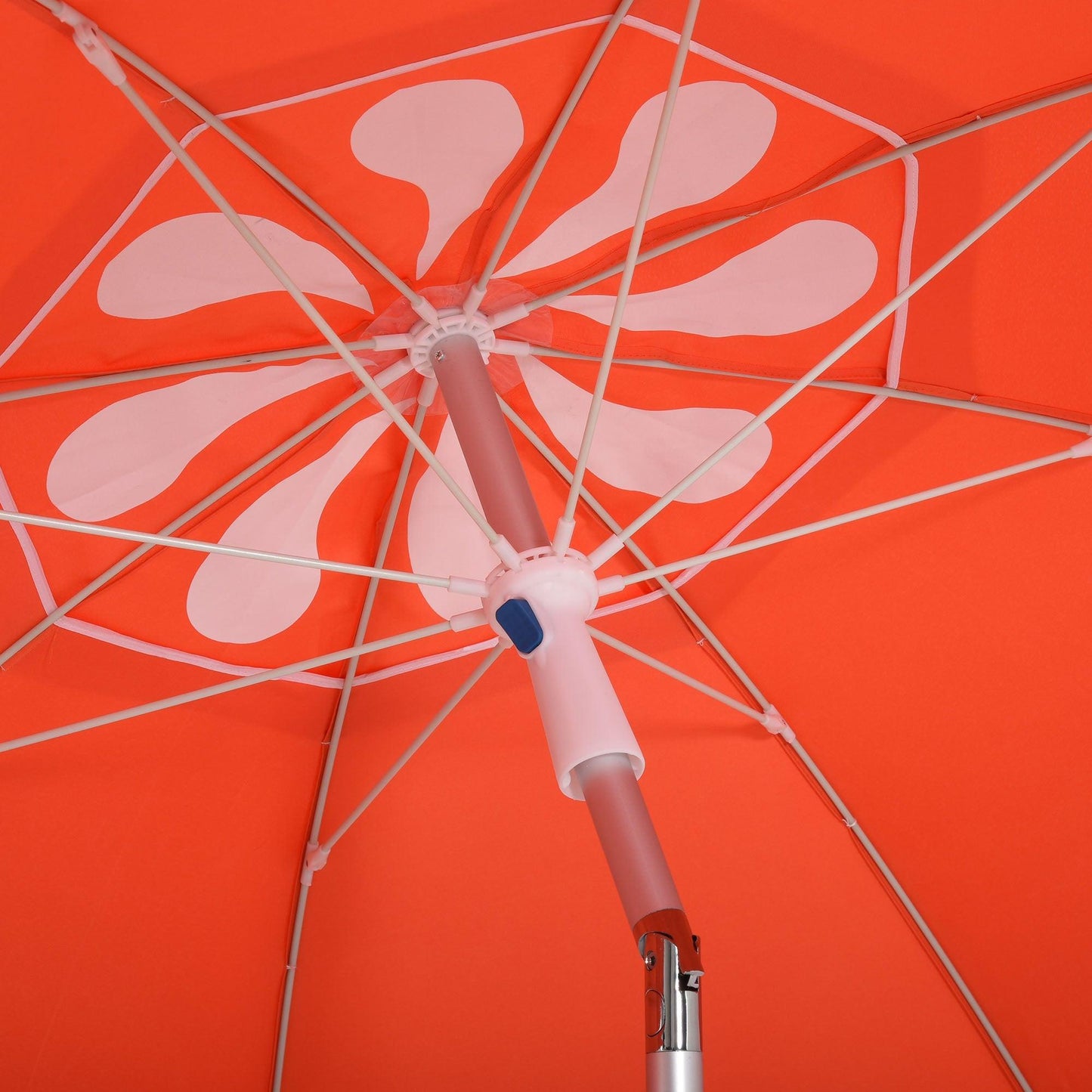 Outsunny Orange Beach Umbrella: Adjustable Tilt, Portable & Stylish - ALL4U RETAILER LTD