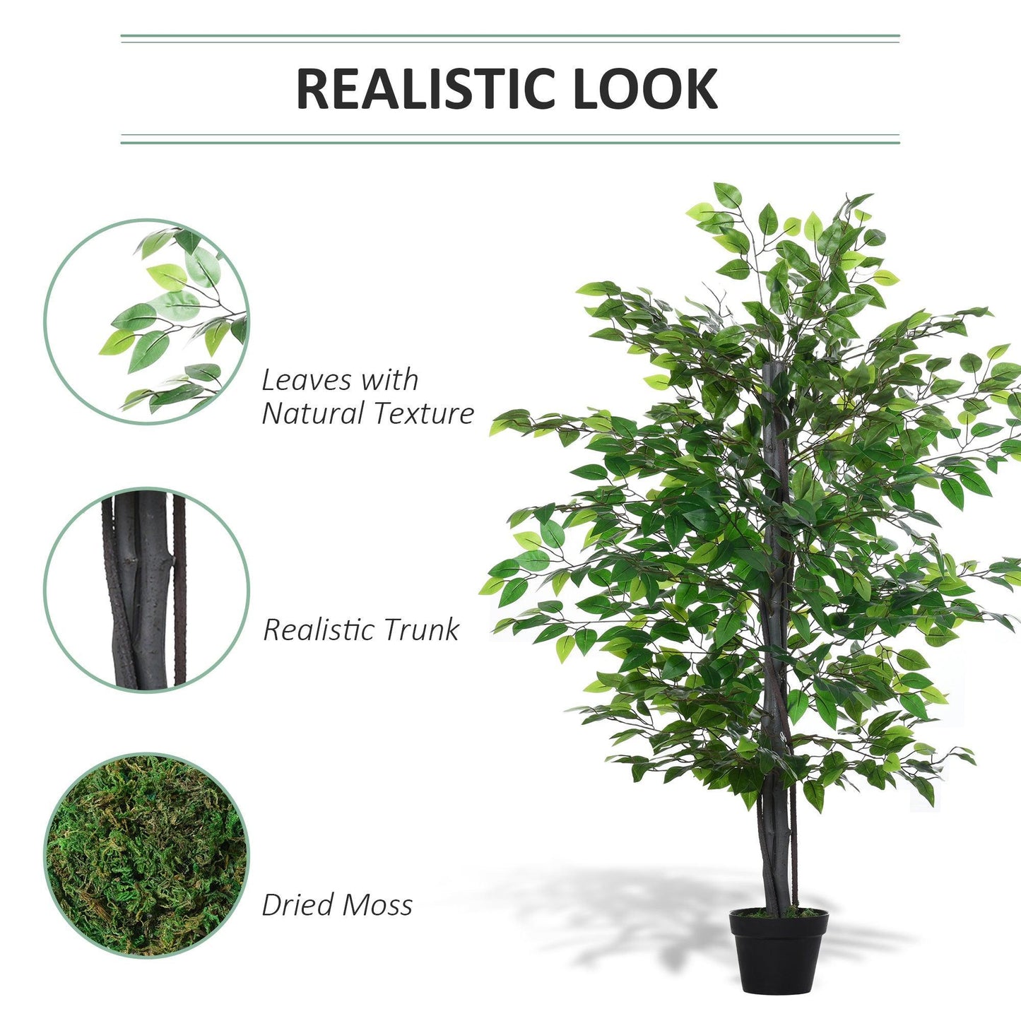 Outsunny Artificial Banyan Tree - Lush Decorative Plant - ALL4U RETAILER LTD