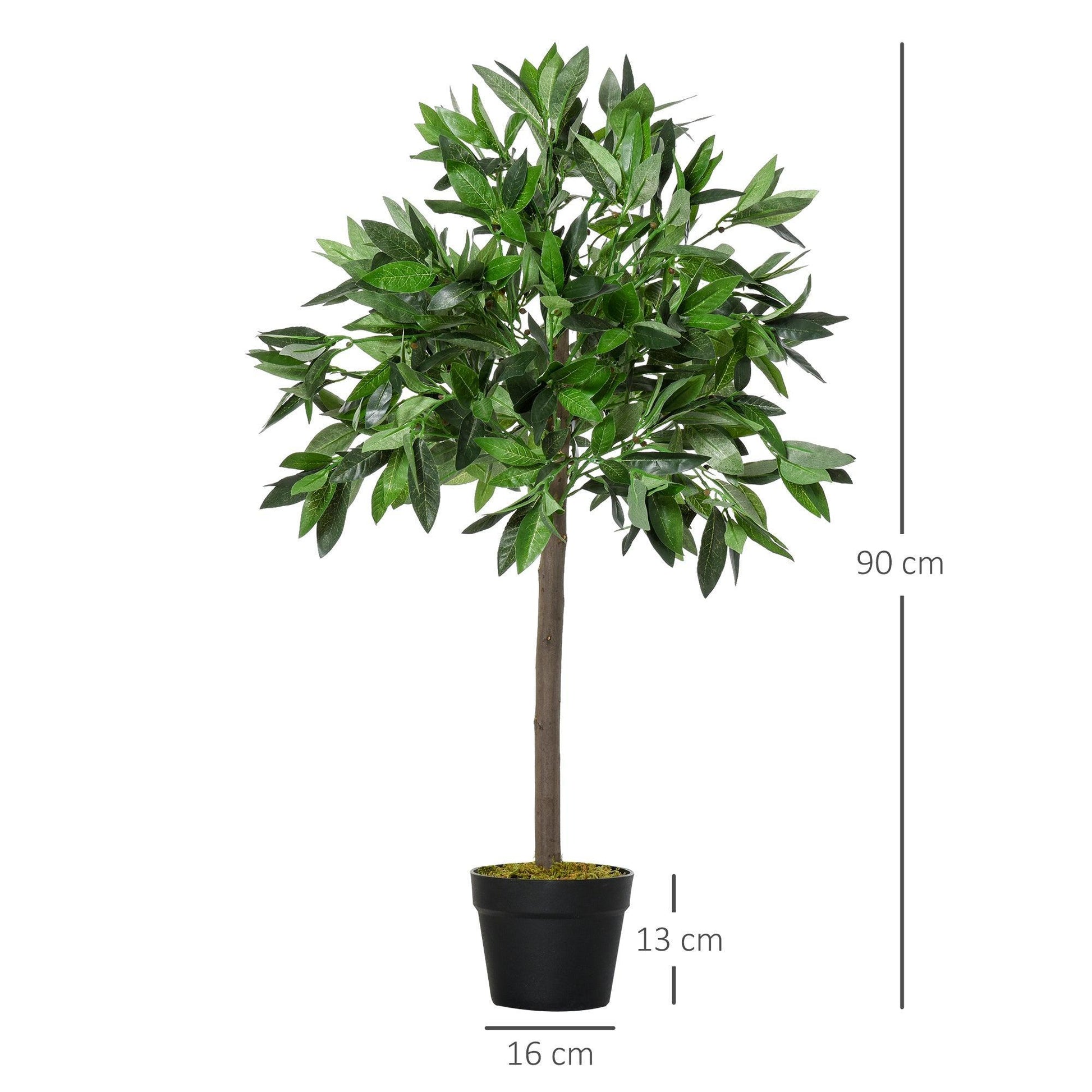 Outsunny Artificial Bay Laurel Ball Trees – Set of 2 - ALL4U RETAILER LTD