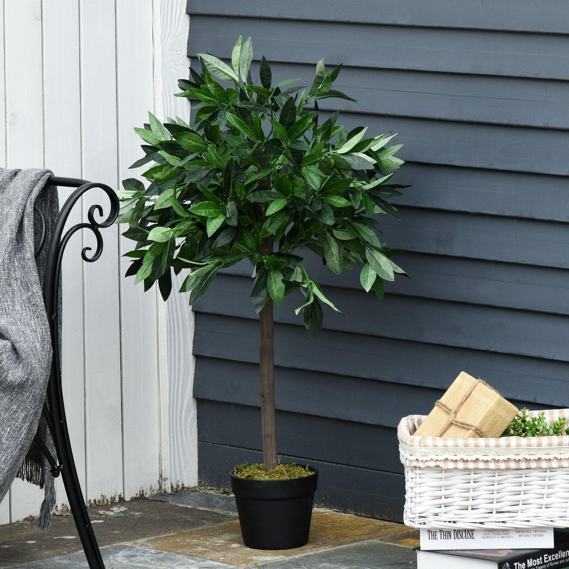 Outsunny Artificial Bay Laurel Ball Trees – Set of 2 - ALL4U RETAILER LTD