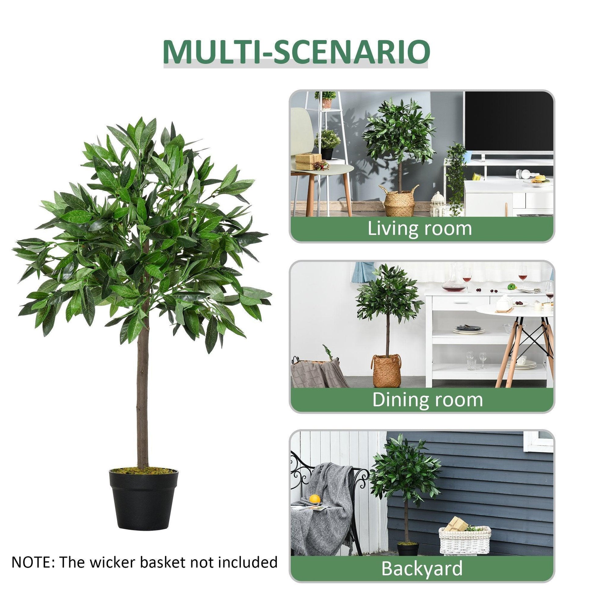 Outsunny Artificial Bay Laurel Ball Trees – Set of 2 - ALL4U RETAILER LTD