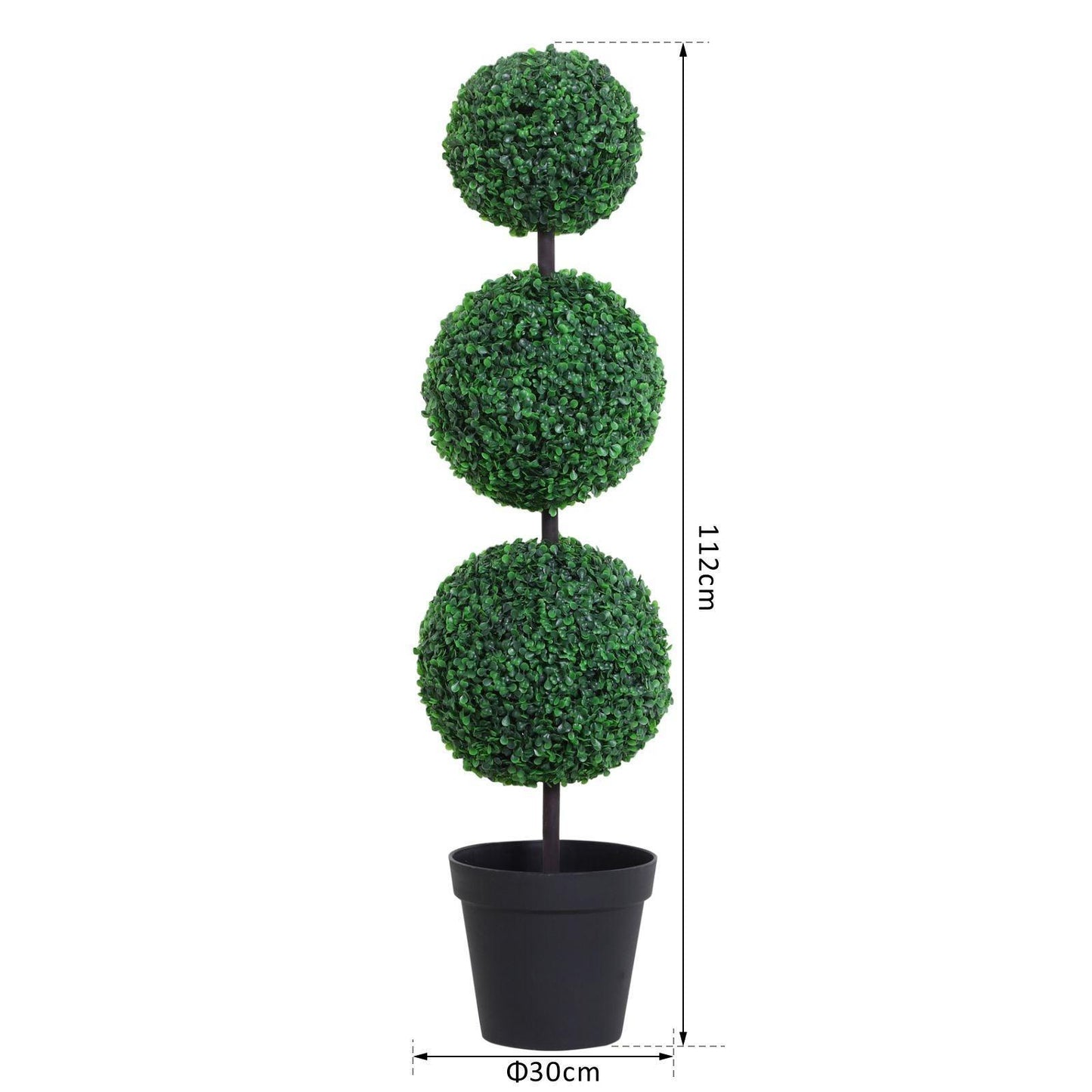 Outsunny Artificial Boxwood Ball Topiary Trees - Indoor/Outdoor Décor - ALL4U RETAILER LTD