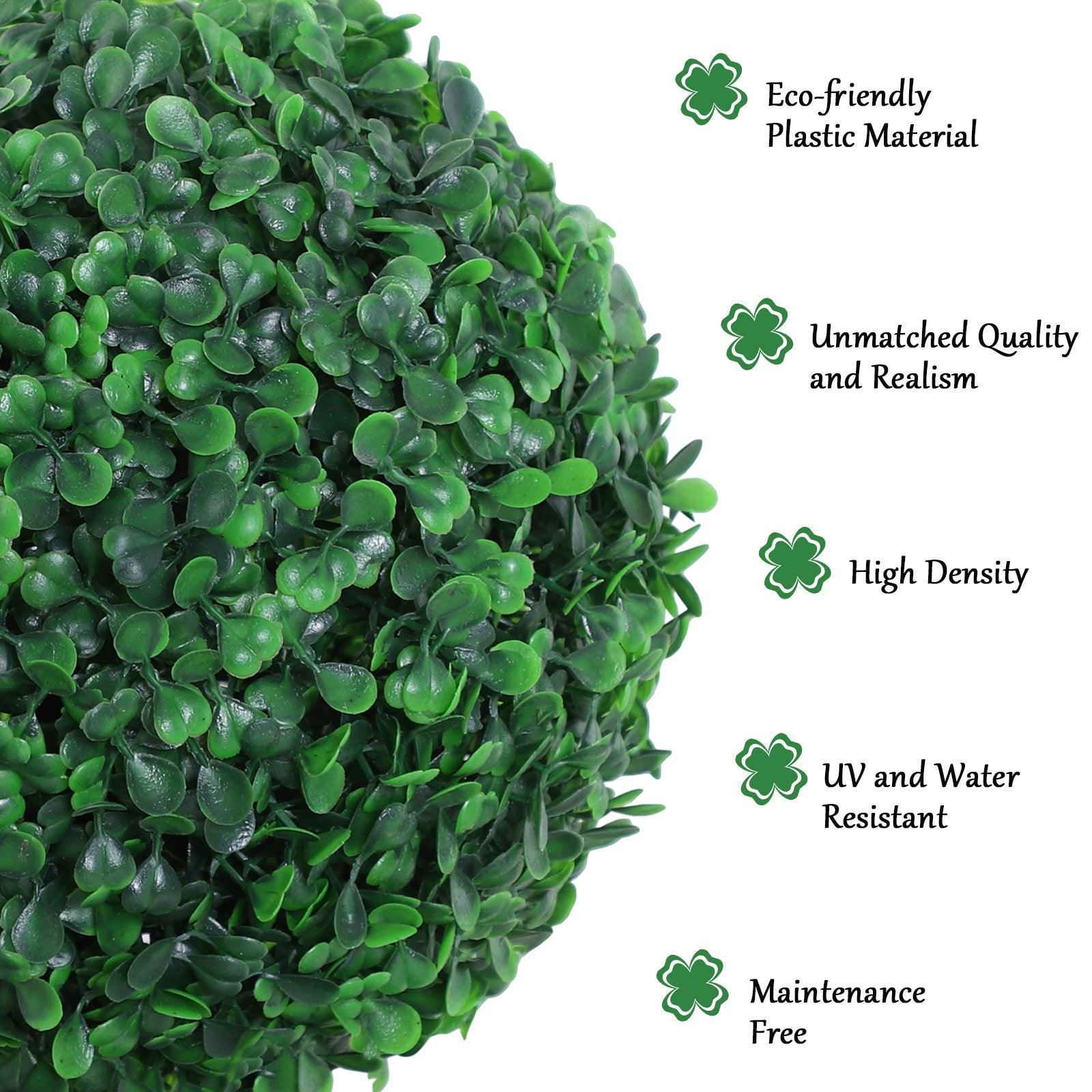 Outsunny Artificial Boxwood Ball Topiary Trees - Indoor/Outdoor Décor - ALL4U RETAILER LTD