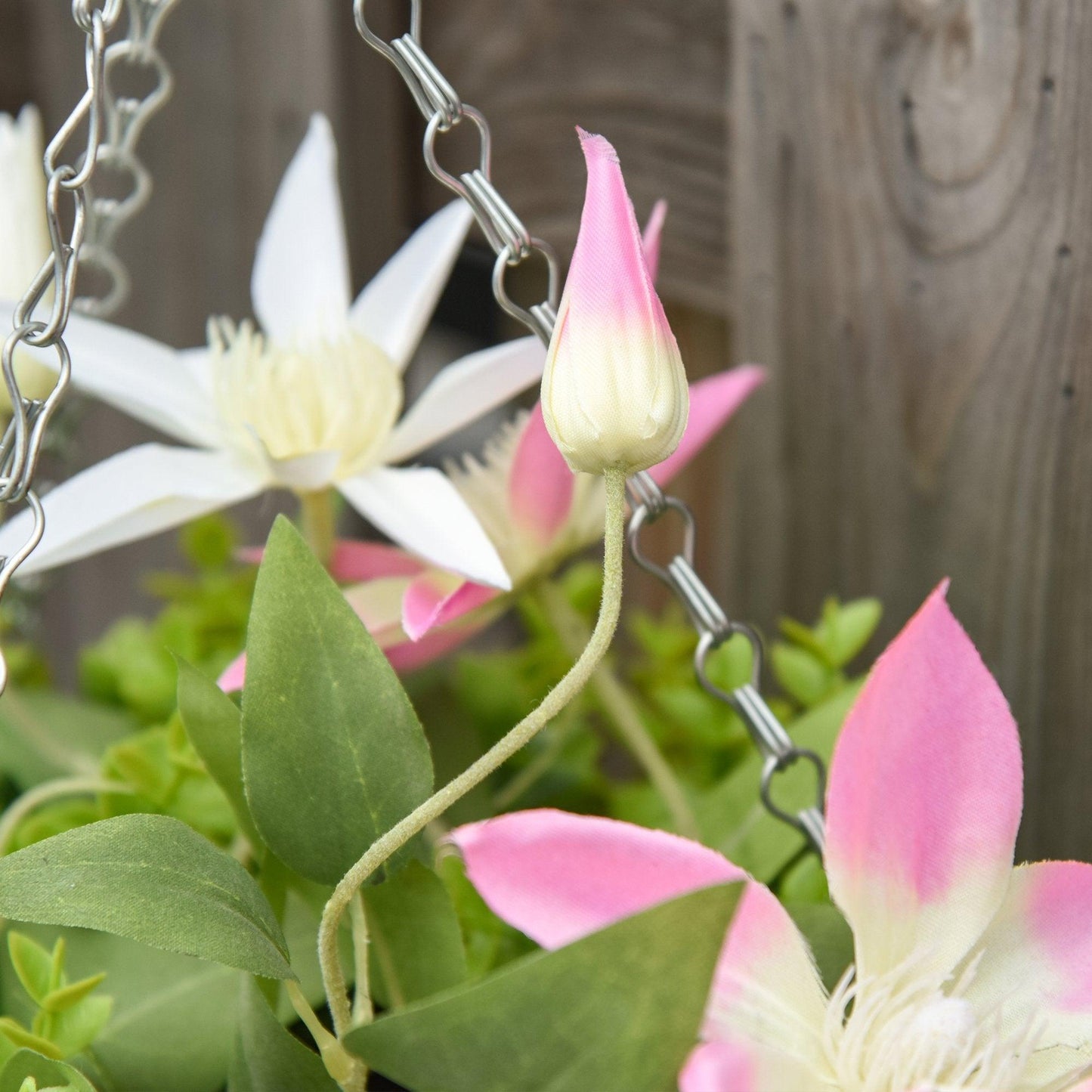 Outsunny Artificial Clematis Flowers Hanging Planter - ALL4U RETAILER LTD