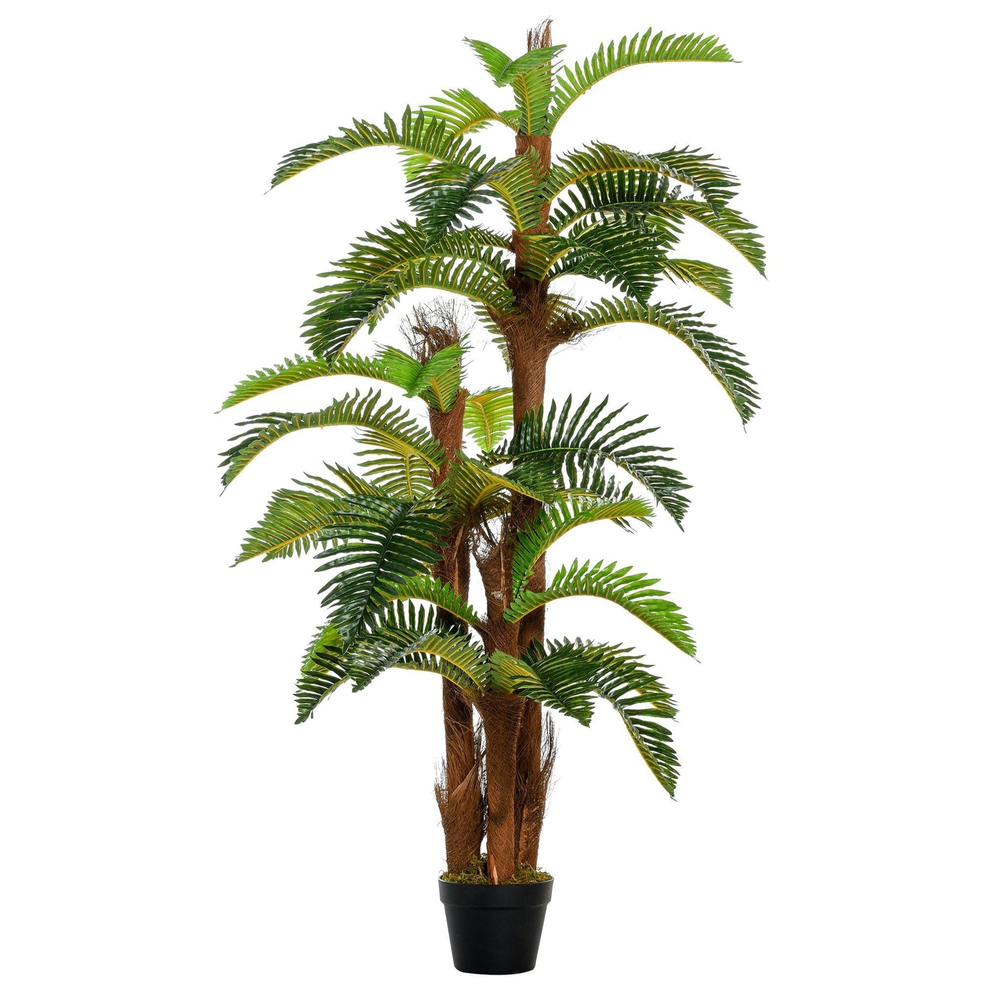 Outsunny Artificial Fern Tree Plant - 5FT Tall, 36 Leaves - ALL4U RETAILER LTD