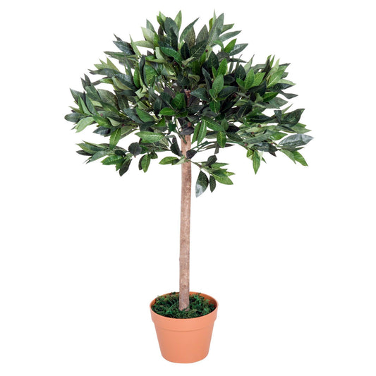 Outsunny Artificial Olive Tree in Orange Pot - Home Office Greenery - ALL4U RETAILER LTD