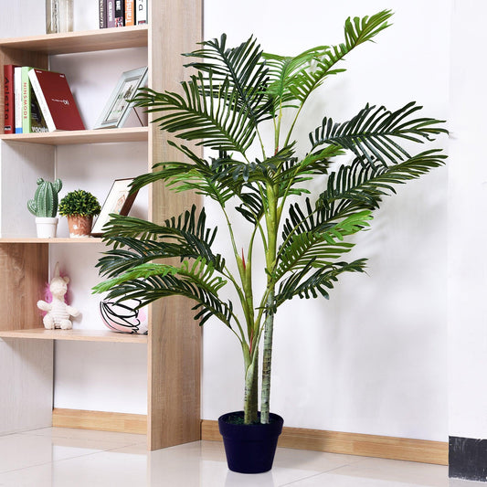 Outsunny Artificial Palm Tree - 5ft Faux Green Indoor Plant - ALL4U RETAILER LTD