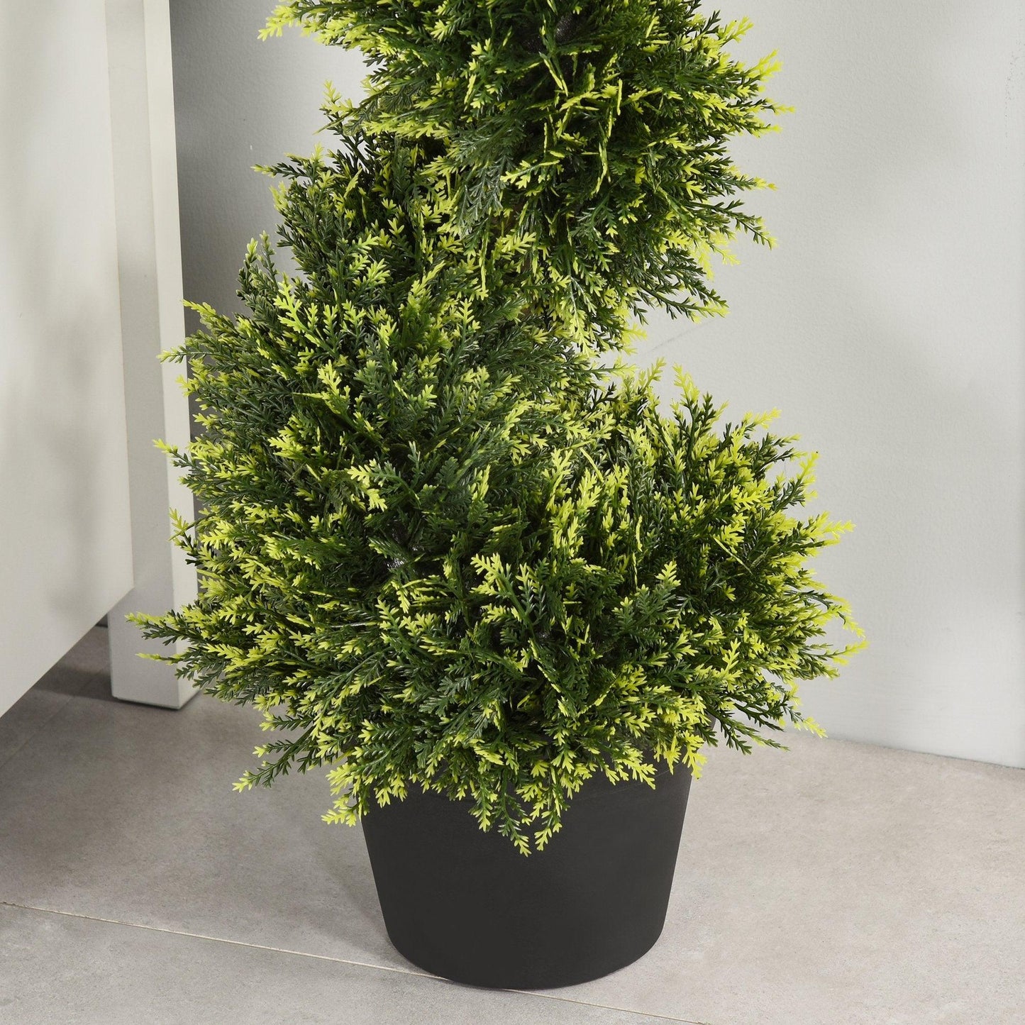 Outsunny Artificial Spiral Topiary Trees - Set of 2 - 3FT - ALL4U RETAILER LTD