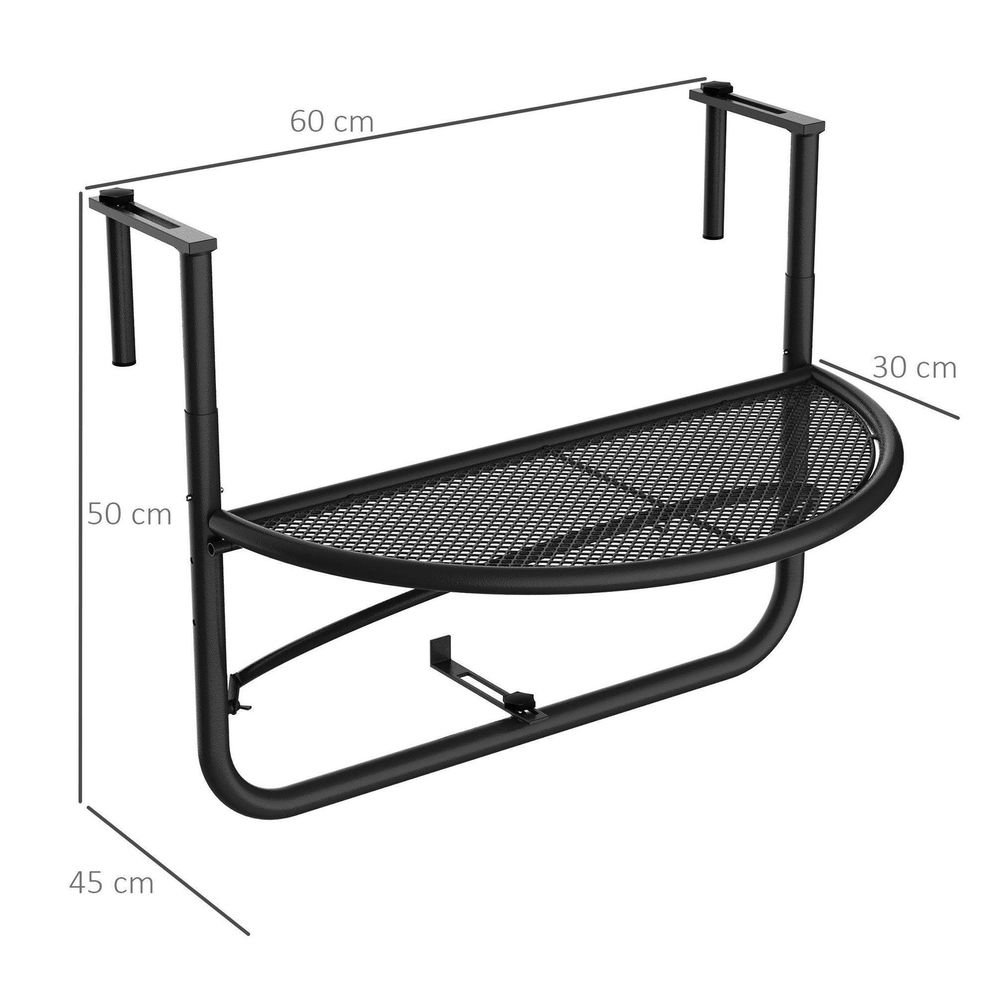 Outsunny Attachable Hanging Coffee Table - Adjustable Metal Side Table - ALL4U RETAILER LTD