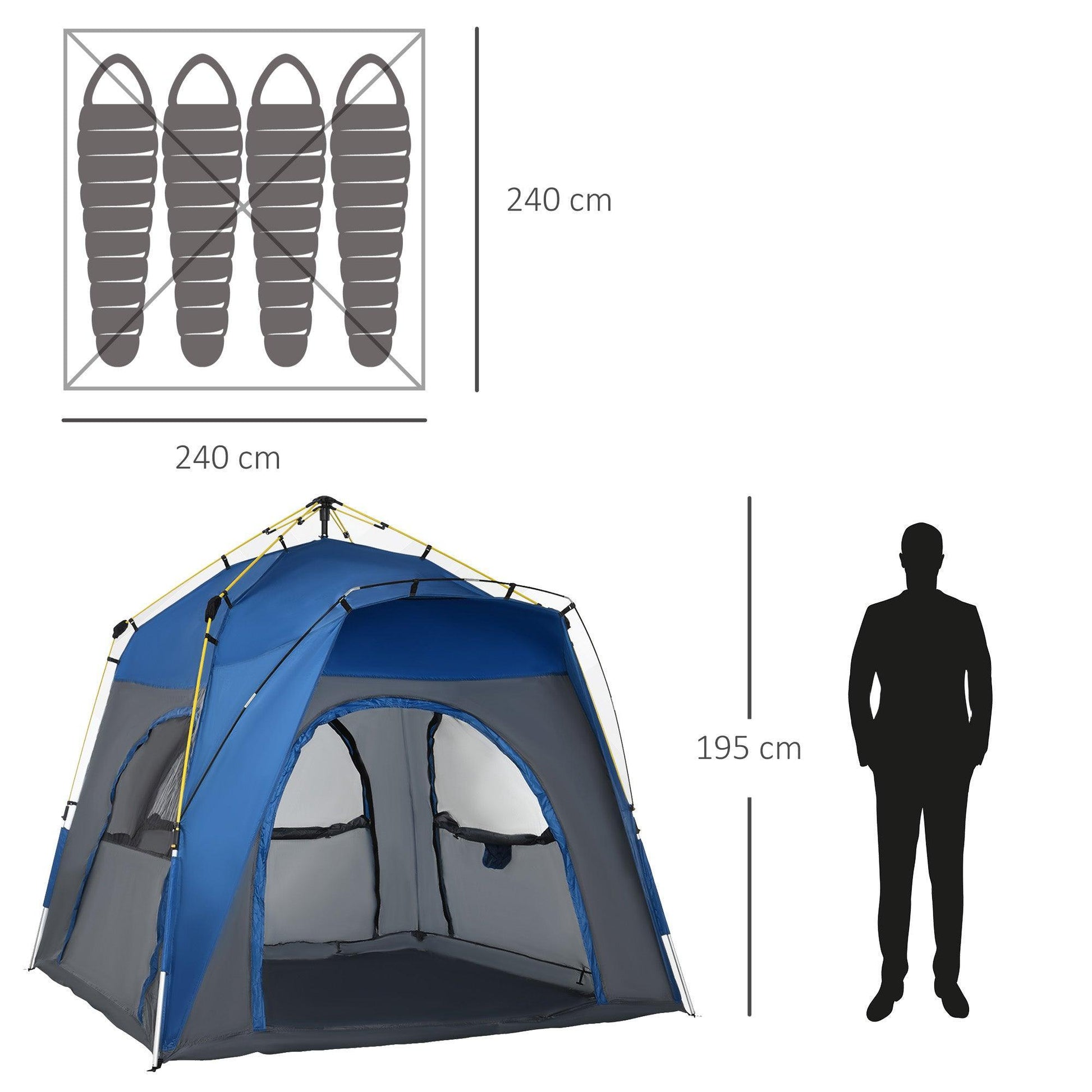 Outsunny Automatic Camping Tent - ALL4U RETAILER LTD