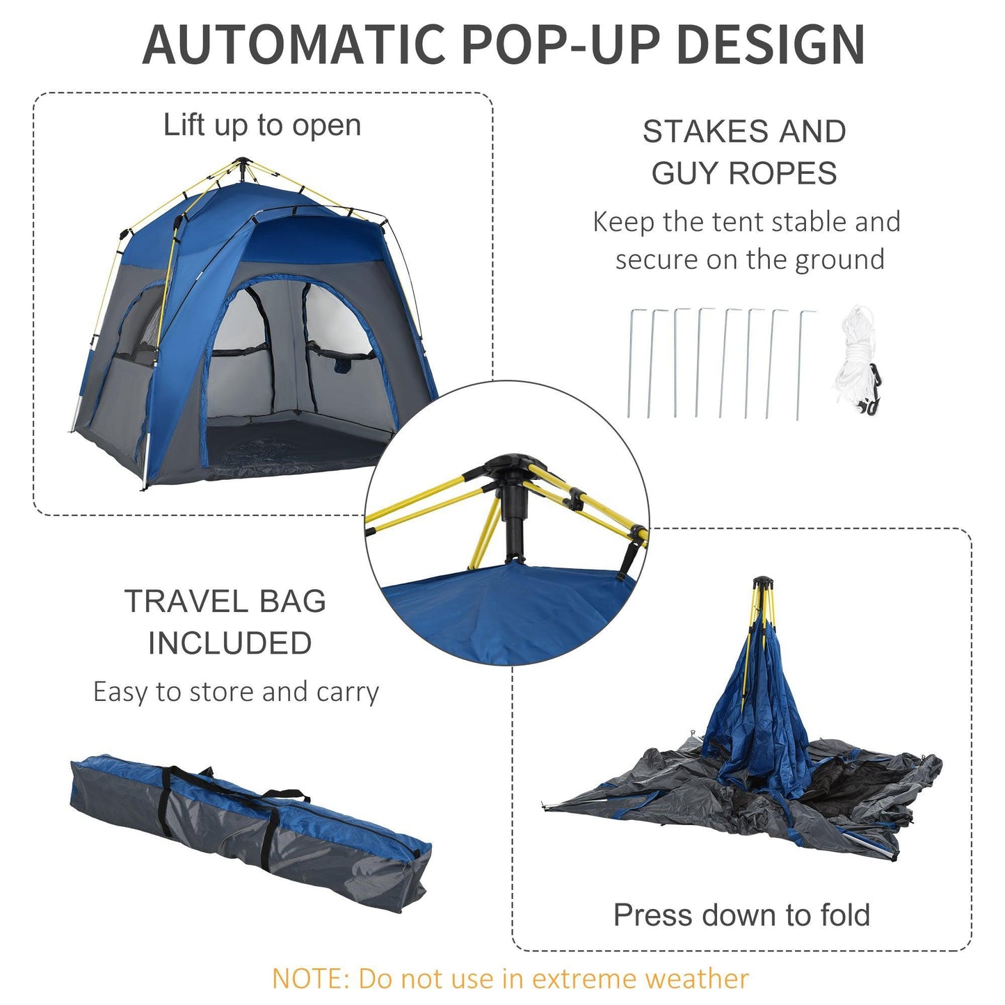 Outsunny Automatic Camping Tent - ALL4U RETAILER LTD