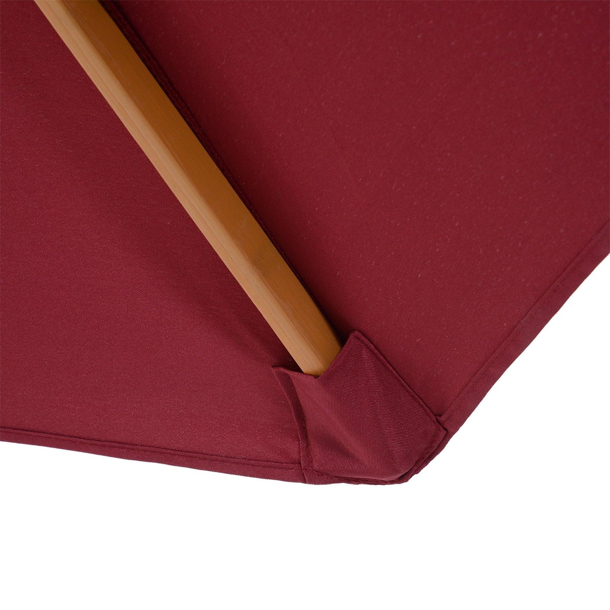 Outsunny Bamboo Outdoor Patio Umbrella - 3m Canopy, 8 Ribs - Wine Red - ALL4U RETAILER LTD