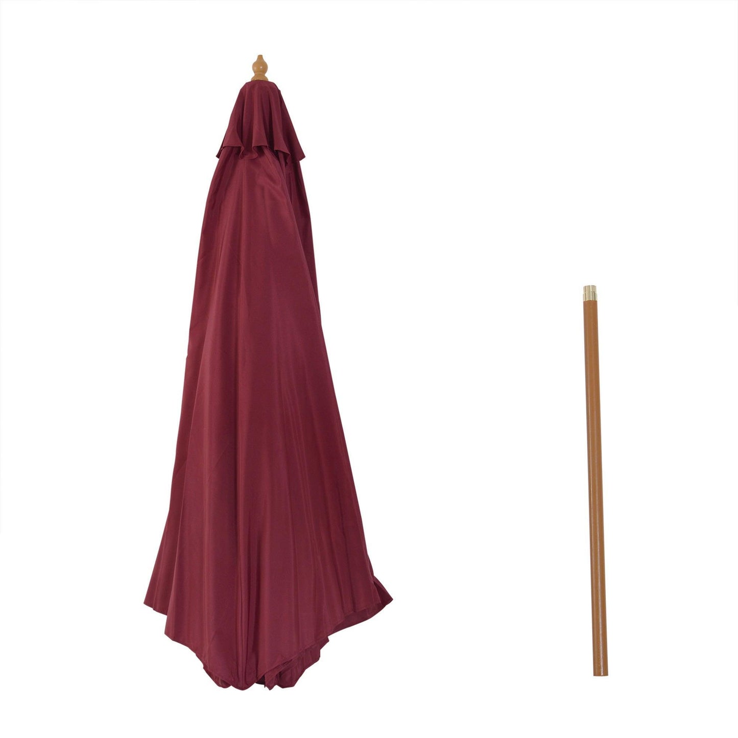 Outsunny Bamboo Outdoor Patio Umbrella - 3m Canopy, 8 Ribs - Wine Red - ALL4U RETAILER LTD