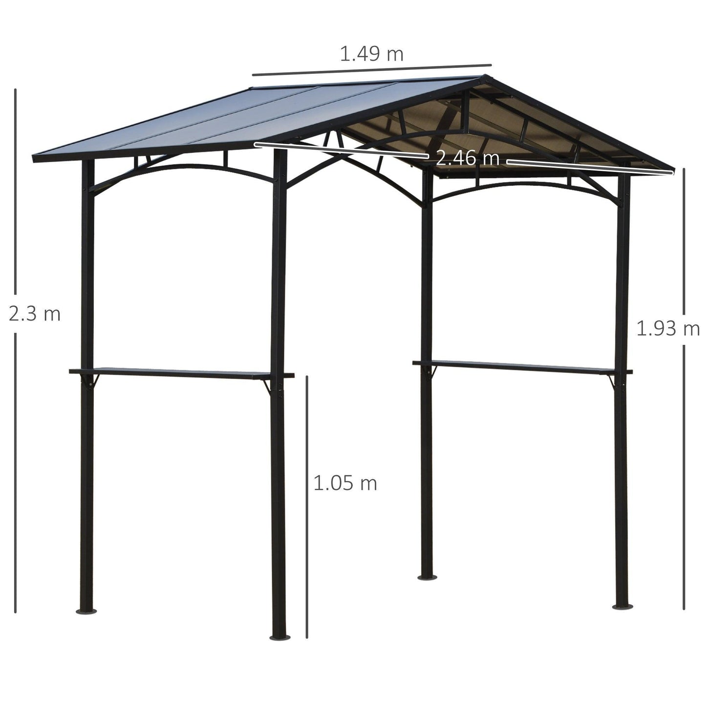 Outsunny BBQ Gazebo Tent with Hardtop Roof - 8ft x 5ft - ALL4U RETAILER LTD