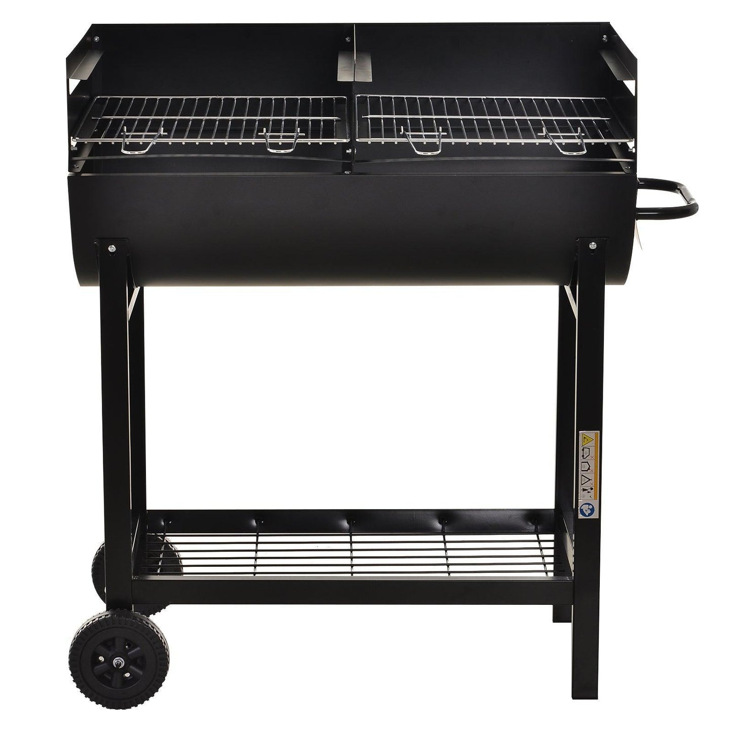 Outsunny BBQ Grill: Dual Grill, Heat-resistant - Black - ALL4U RETAILER LTD