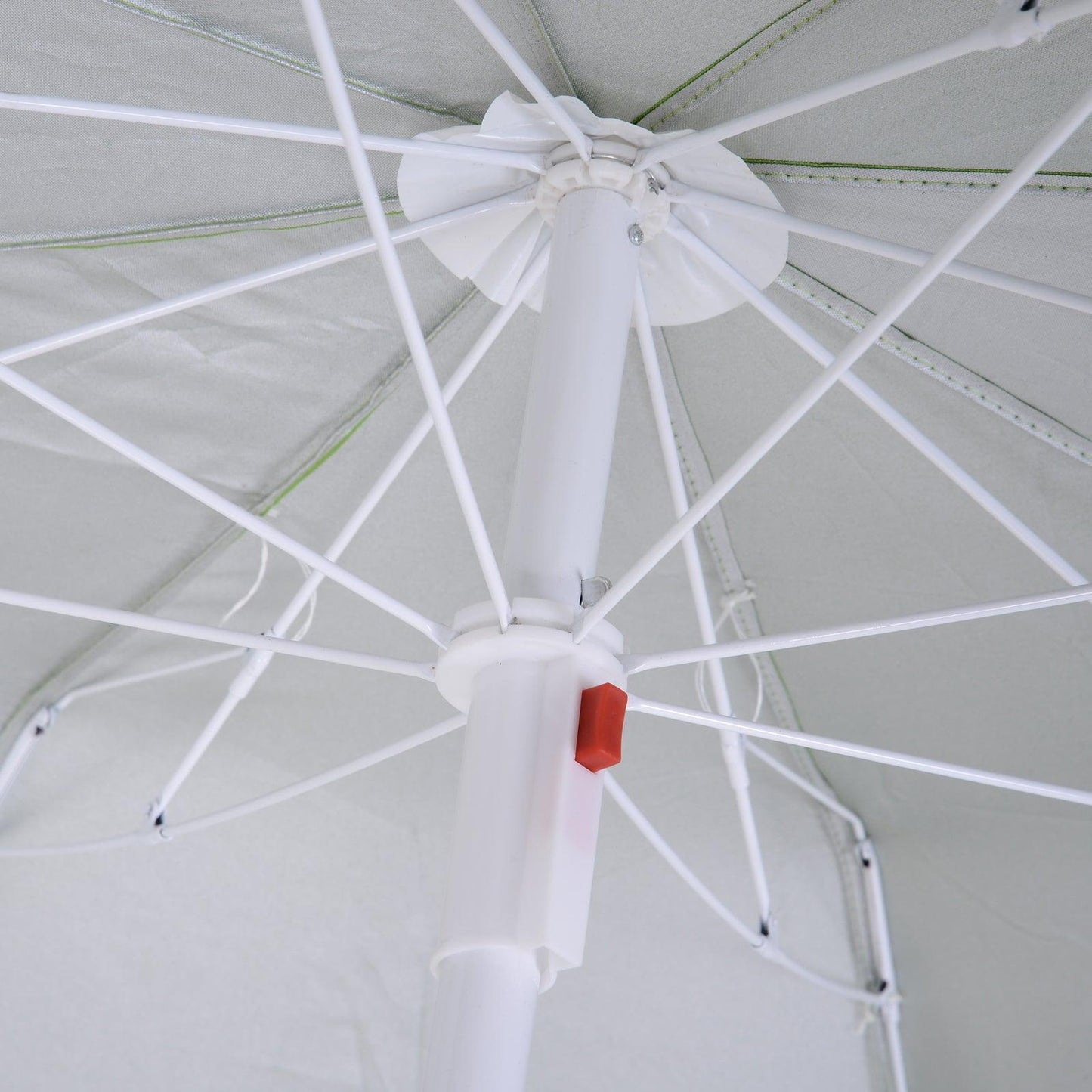 Outsunny Beach Parasol - 1.7m x 2m Tilted Steel Frame (Green) - ALL4U RETAILER LTD