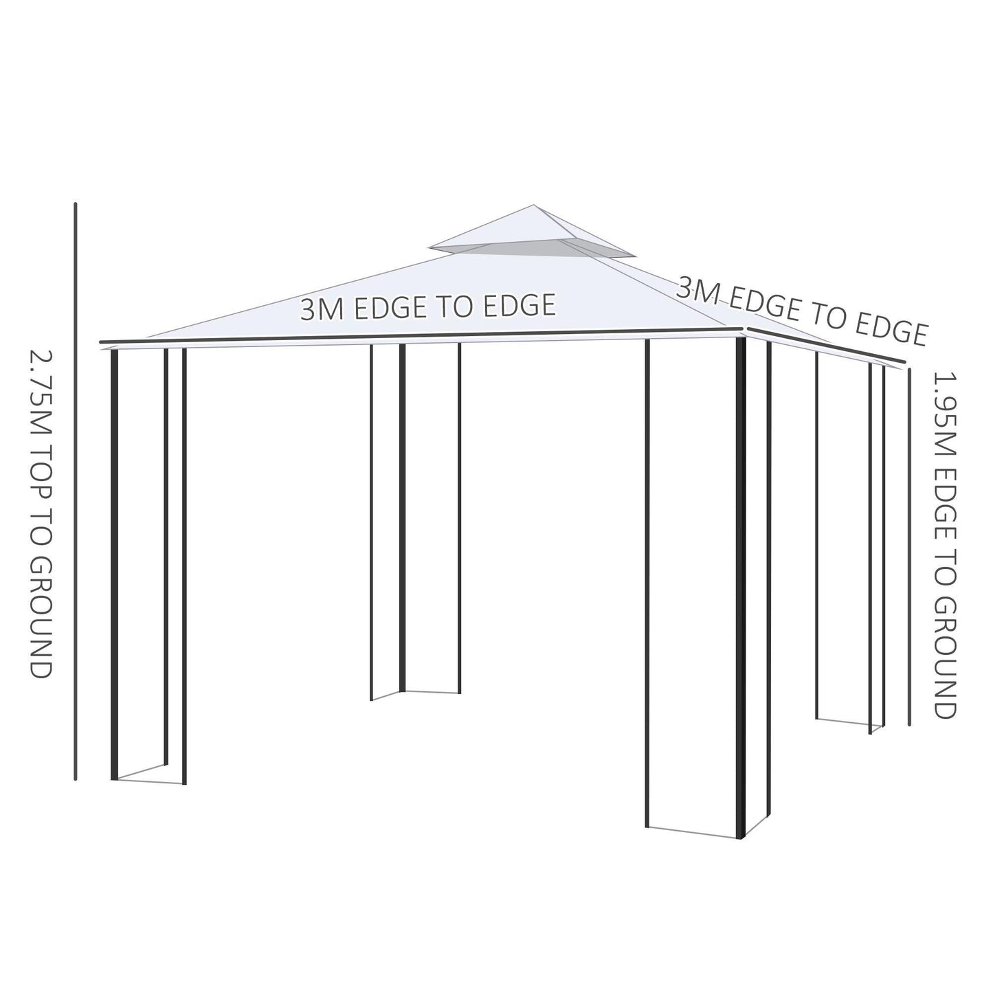 Outsunny Beige Gazebo: Double Top Patio Tent - ALL4U RETAILER LTD