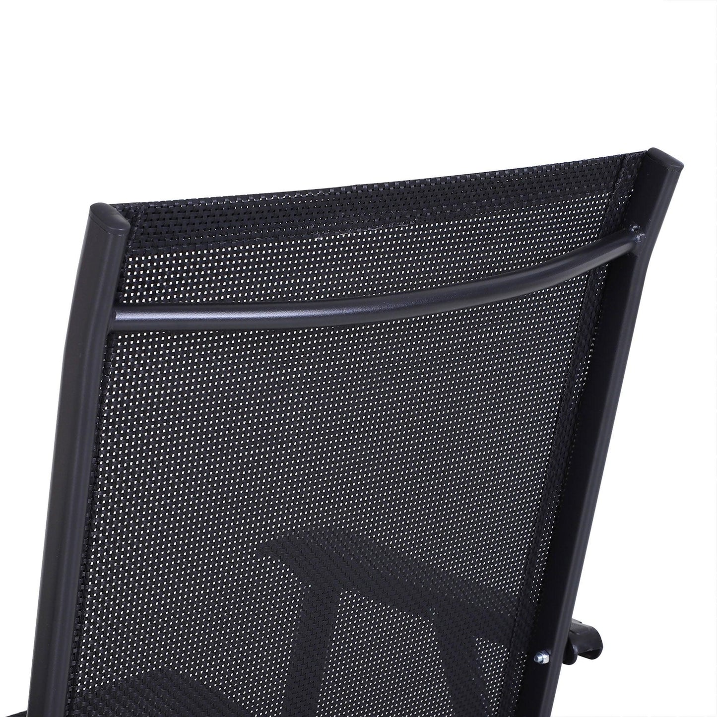 Outsunny Black Metal Garden Chairs - Set of 2 - ALL4U RETAILER LTD