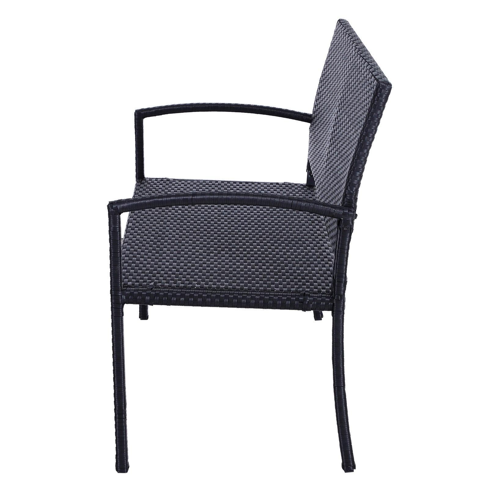 Outsunny Black Rattan 2-Seater Loveseat - ALL4U RETAILER LTD