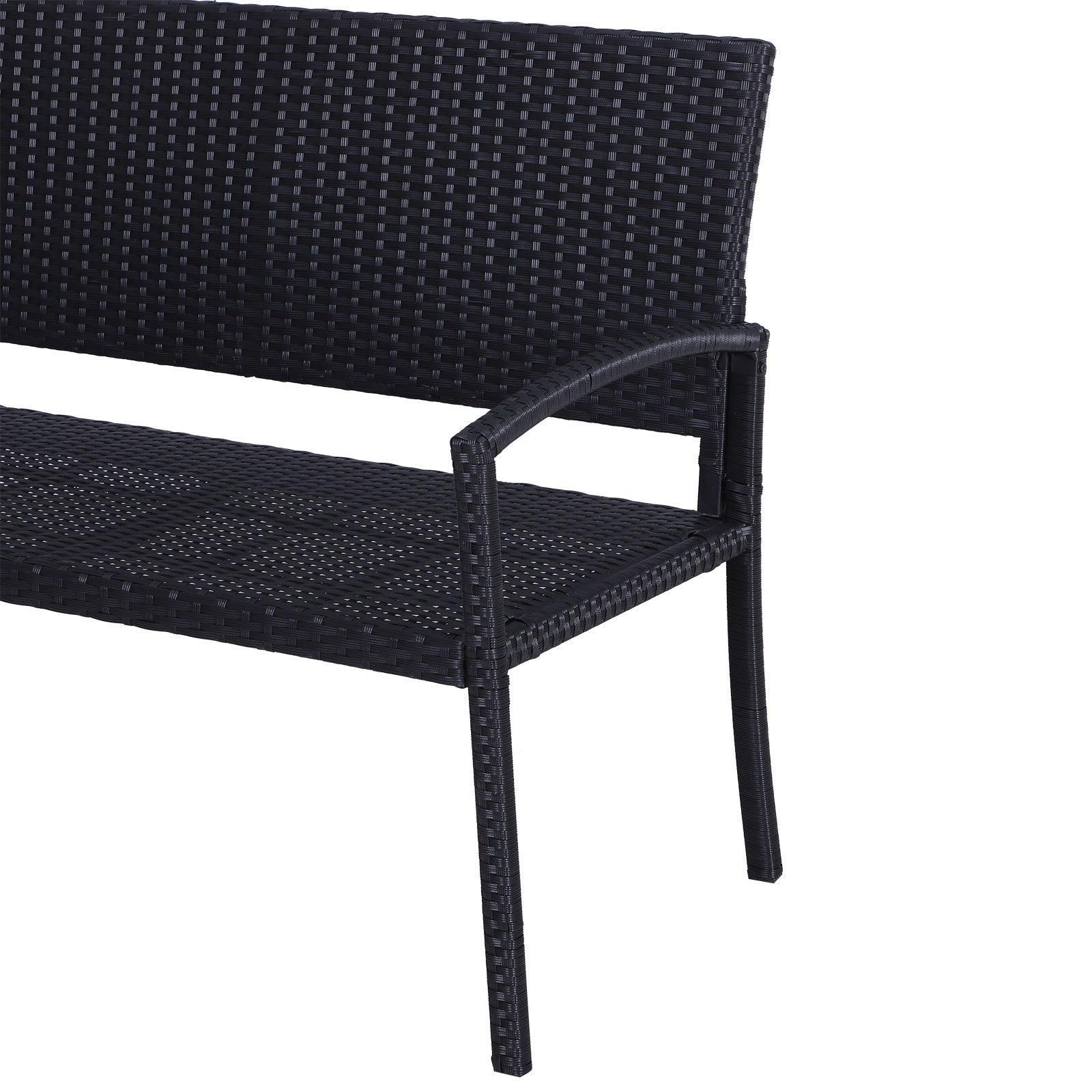 Outsunny Black Rattan 2-Seater Loveseat - ALL4U RETAILER LTD